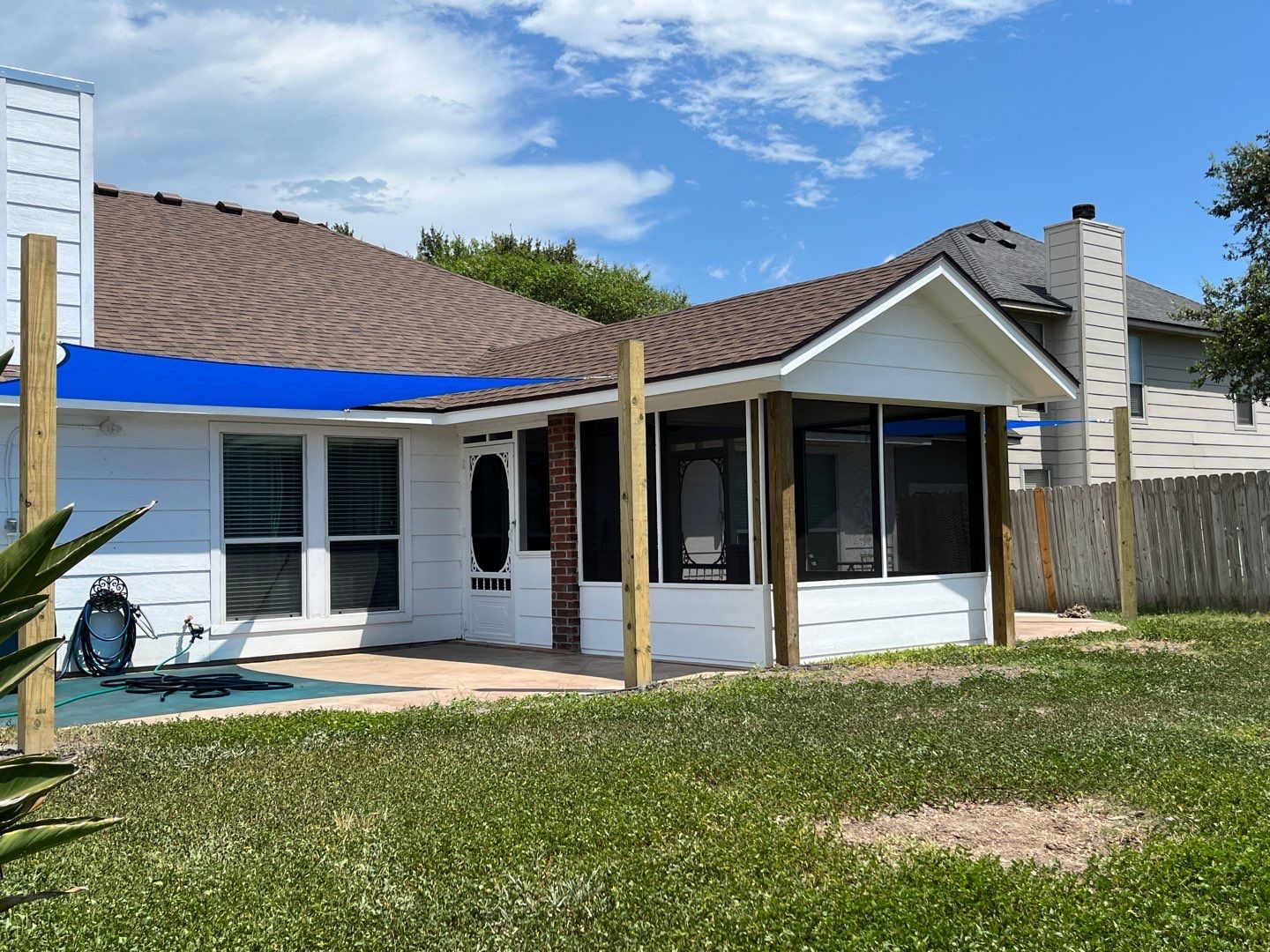 Back Yard Shade by Bayfront Roofing and Construction