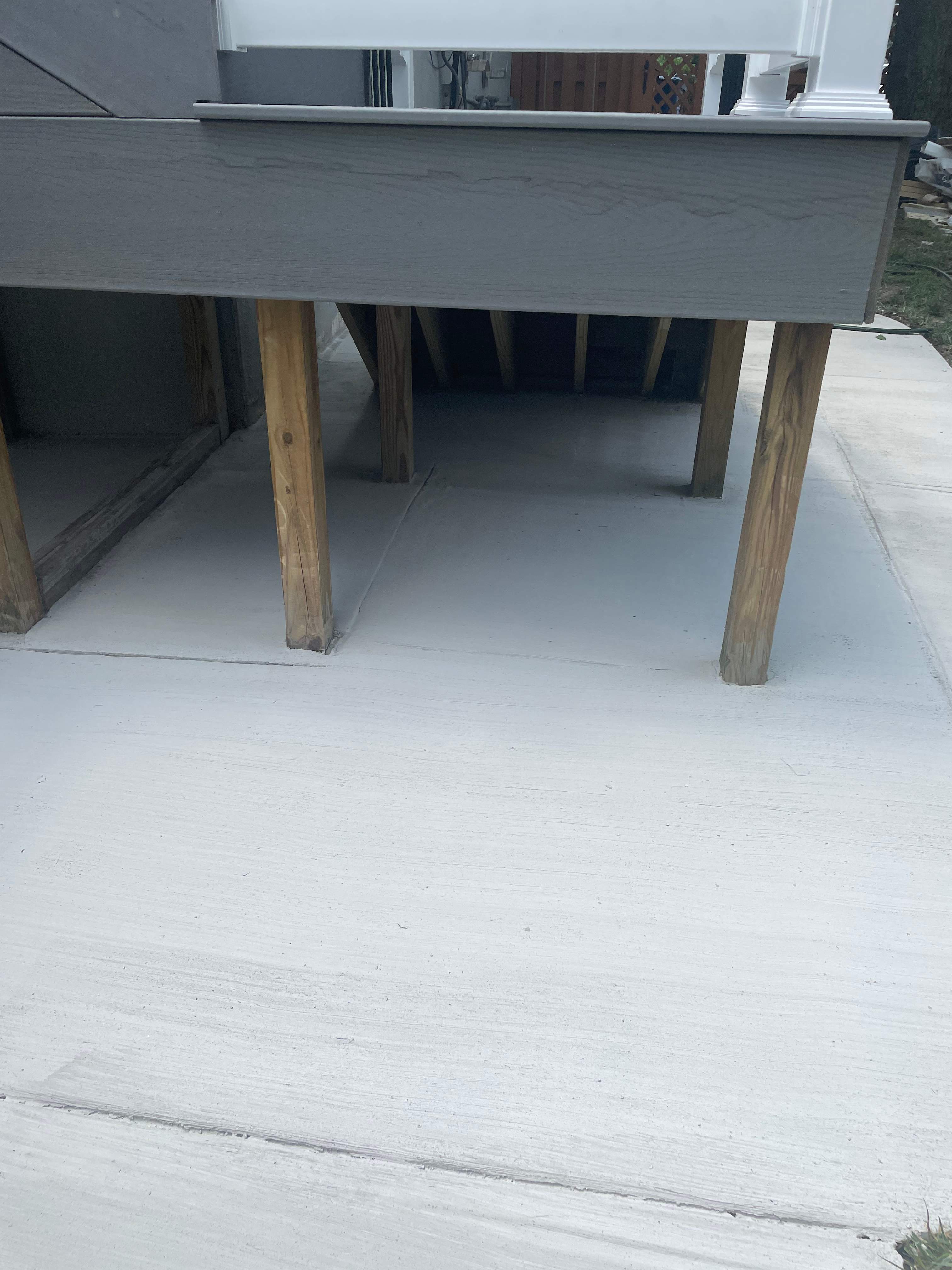Deck resurfacing, railing replacement and concrete resurfacing by Fairfax Contractors, LLC