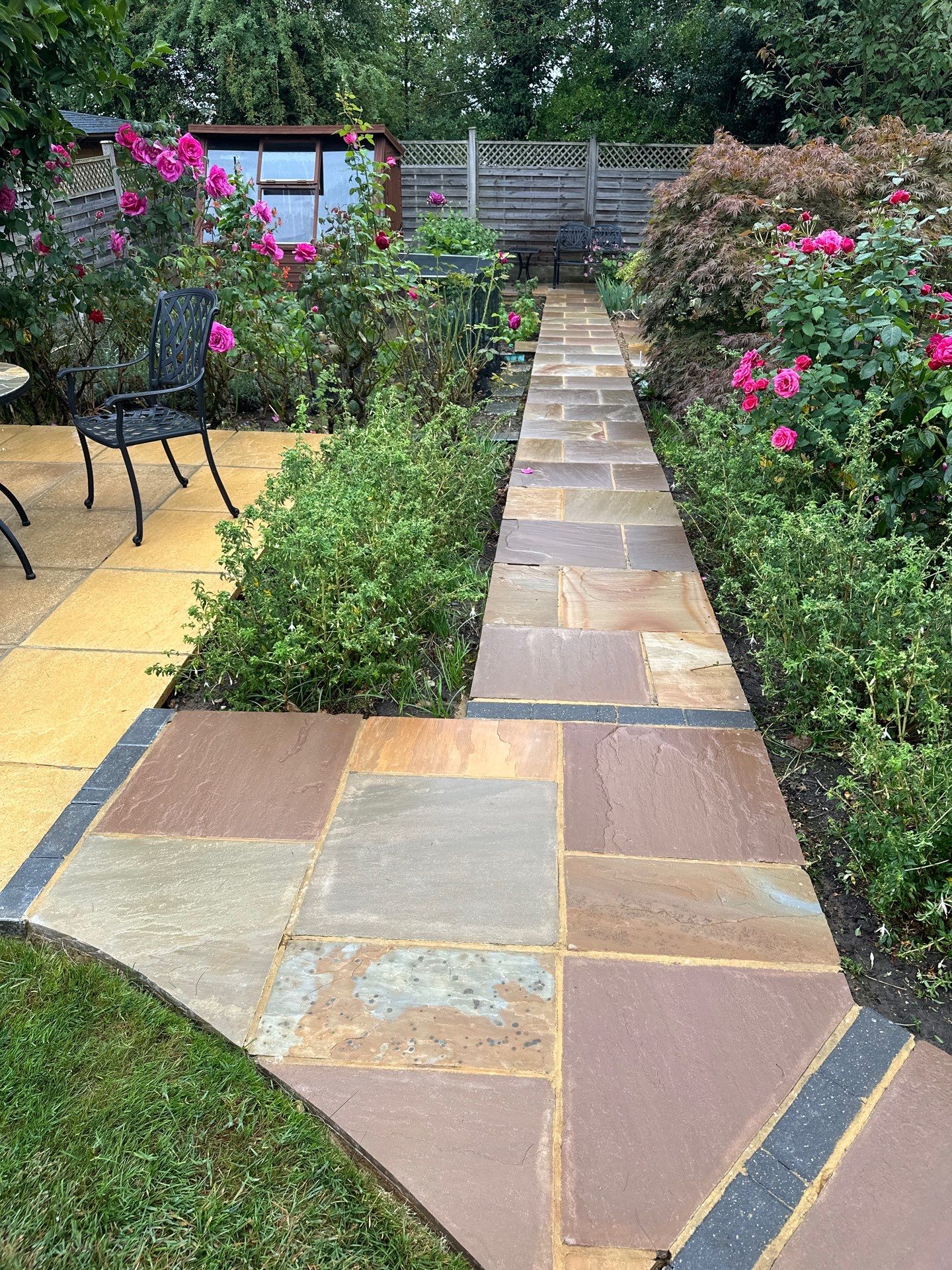 York Stone Patio Cleaning using Honda 15lpm Low Pressure Washing Machine by Ges Exterior Cleaning ltd