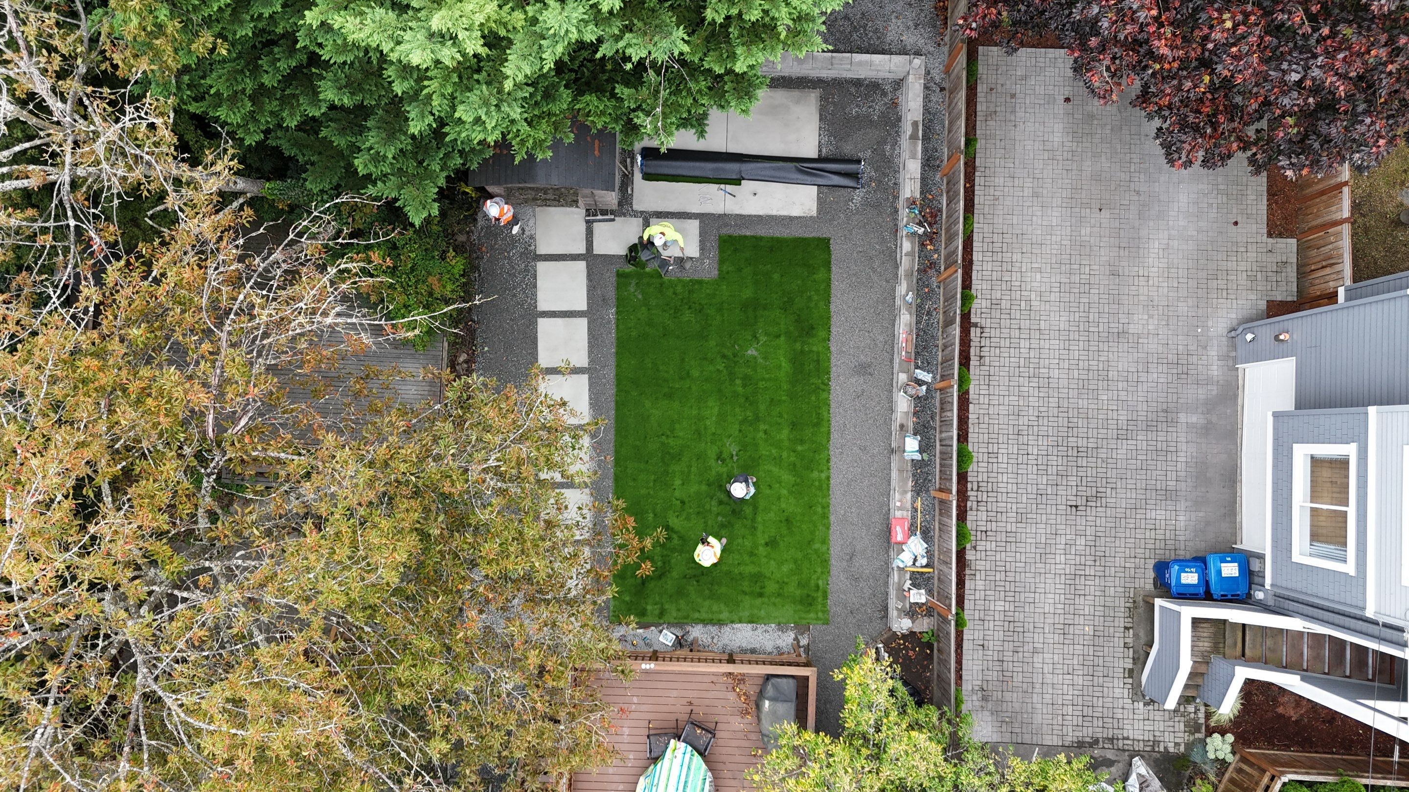 Turf Installation, Retaining Wall & Concrete Walkway | Seattle  by Jireh Asphalt & Concrete Inc 