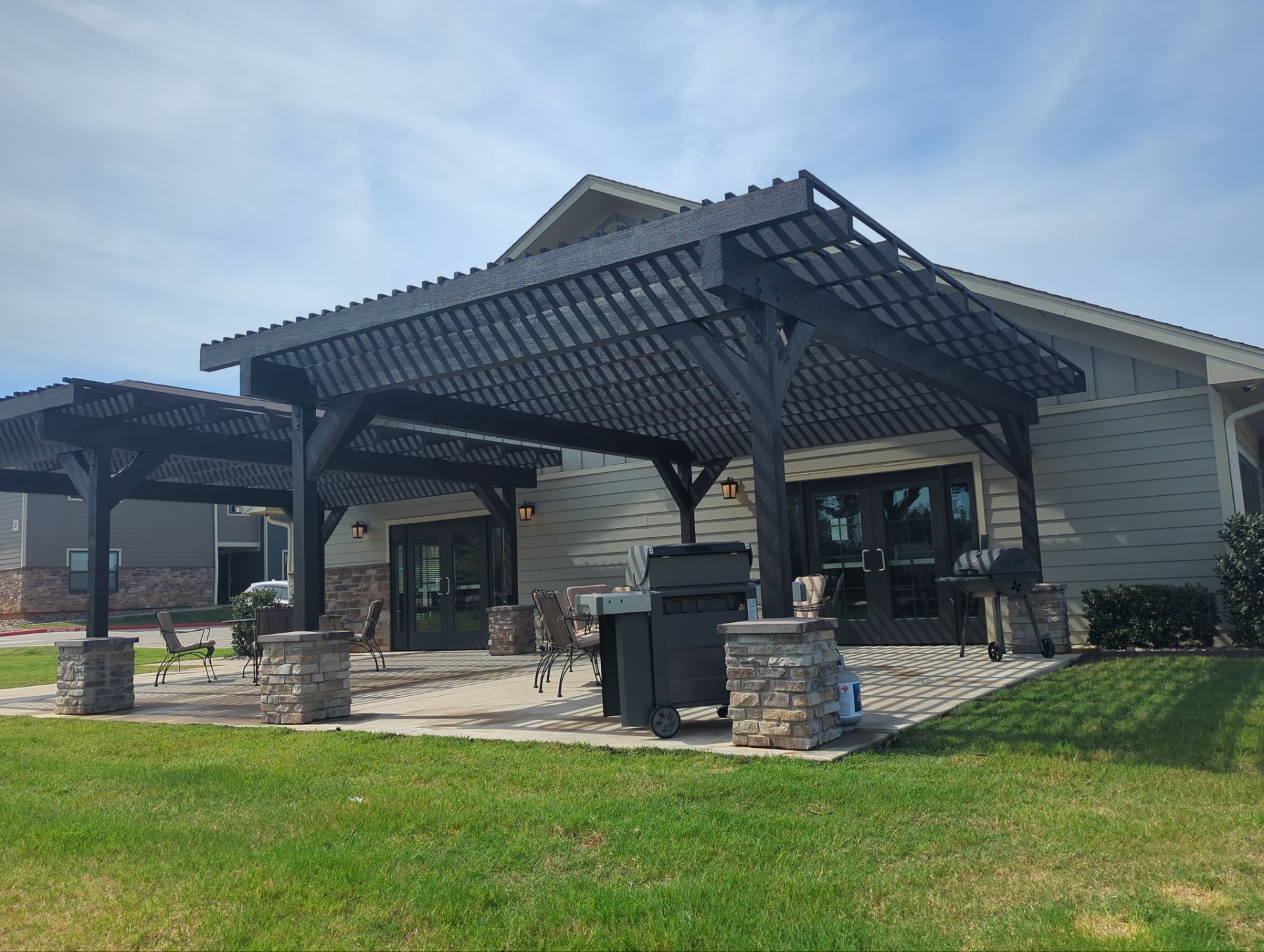 Exterior Painting in Tyler, TX | Front Porch in Elegant Black by Quality Coats Painting
