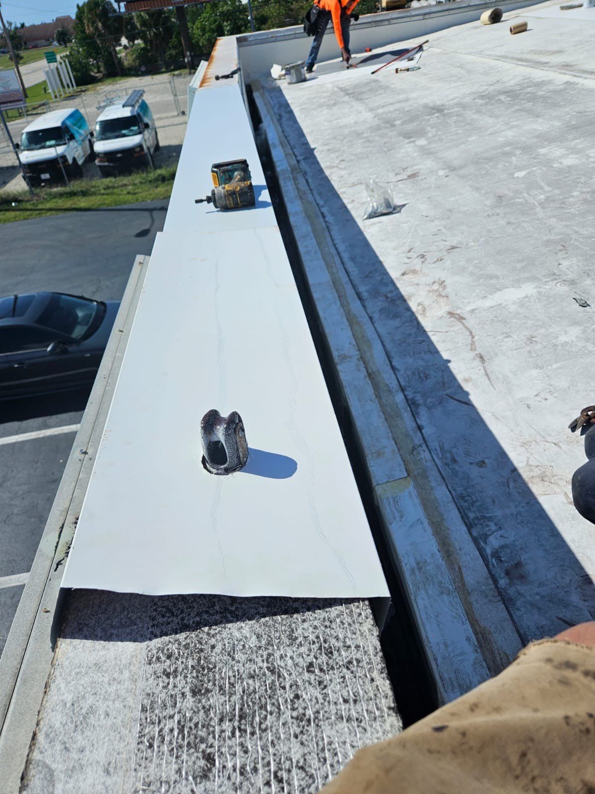 Commercial Roofing Repair using TPO and Metal Decking by Four Peaks Roofing