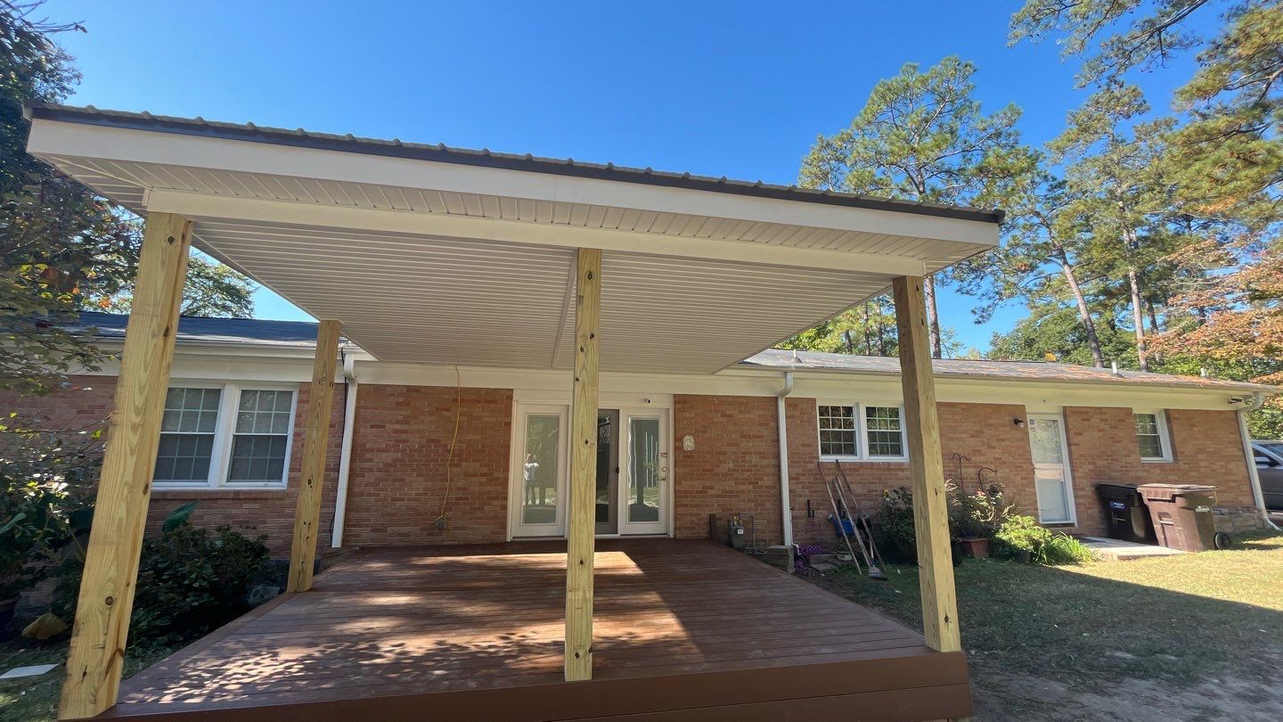 Porch Build using Trex Decking by Midlands Roofing & Exteriors