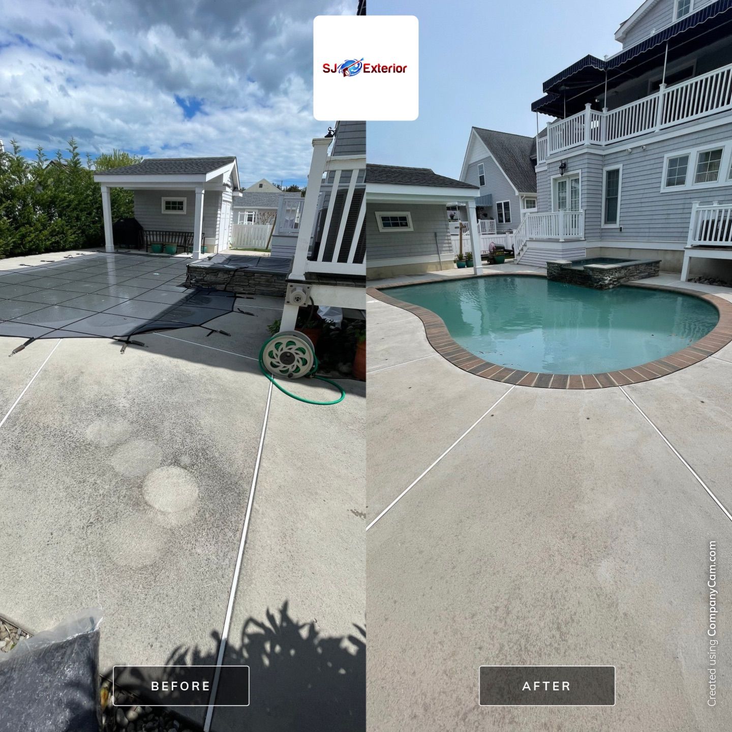 Pool Patio, Deck and railings, House Wash & concrete by SJ Exterior