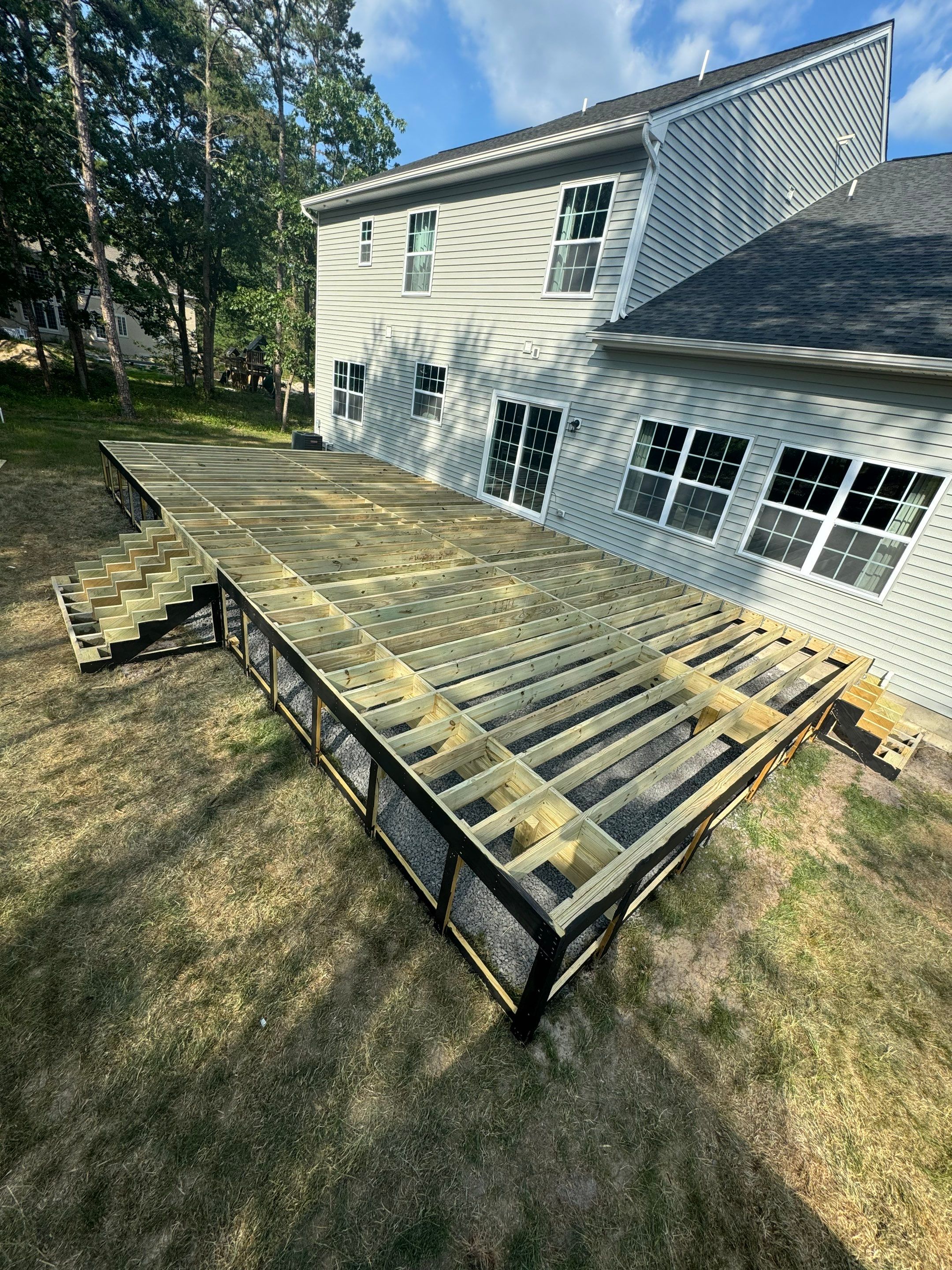 New Deck with Manual Louvered Pergola by deck guardian