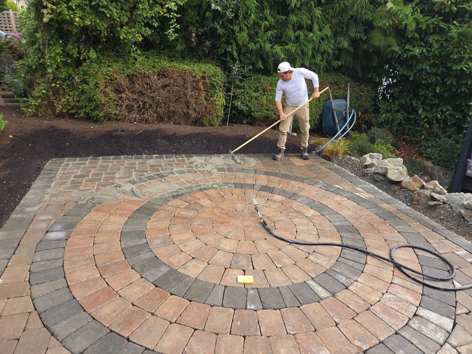 Backyard Transformation — Custom Shed, Paver Patio & Retaining Wall by Habanero Garden and Exterior Care