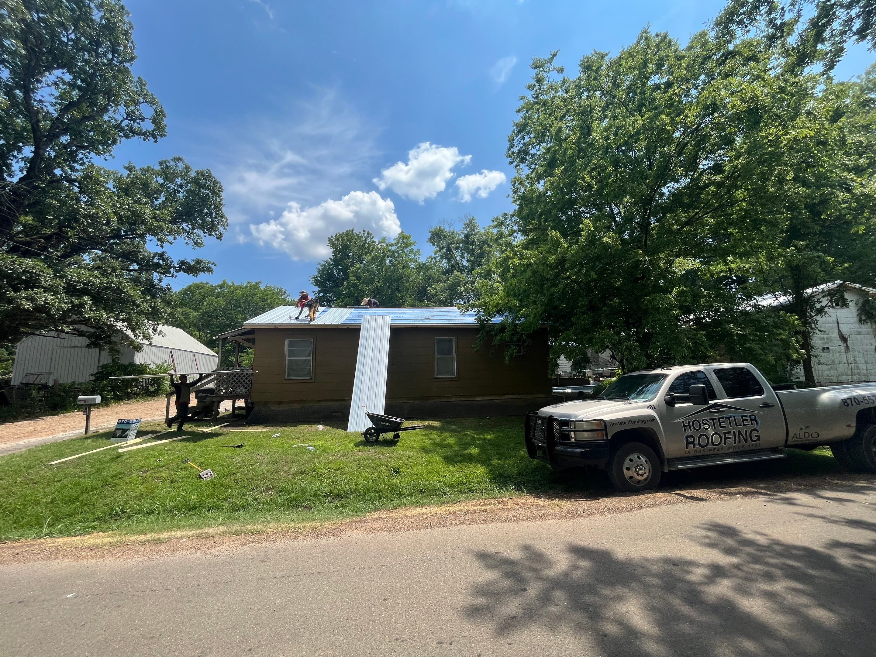 Residential Roofing Installation using 29 Gauge Galvalume Metal by Hostetler Roofing