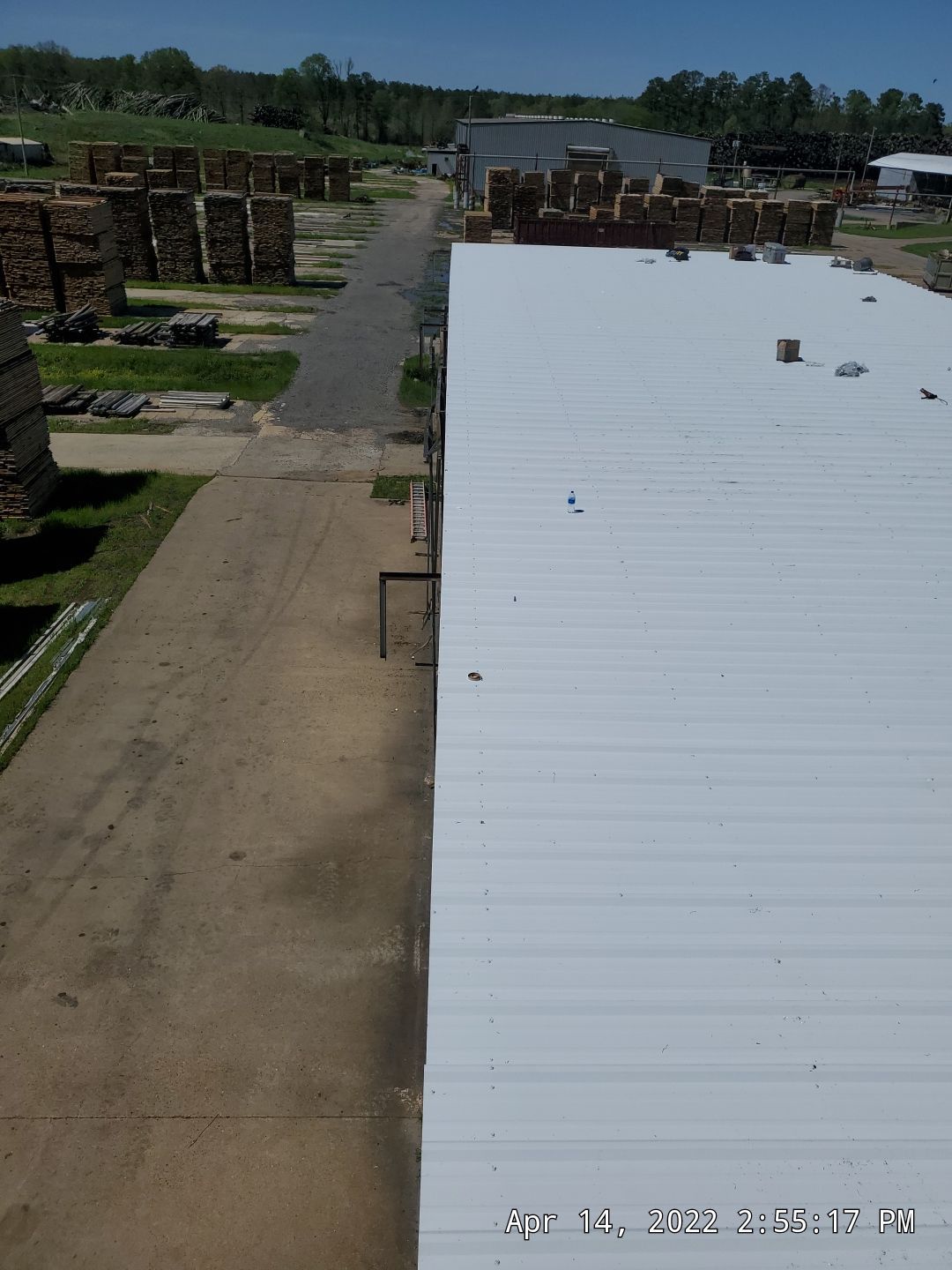Commercial Roofing Installation using Aluminum Roofing panels by Hostetler Roofing