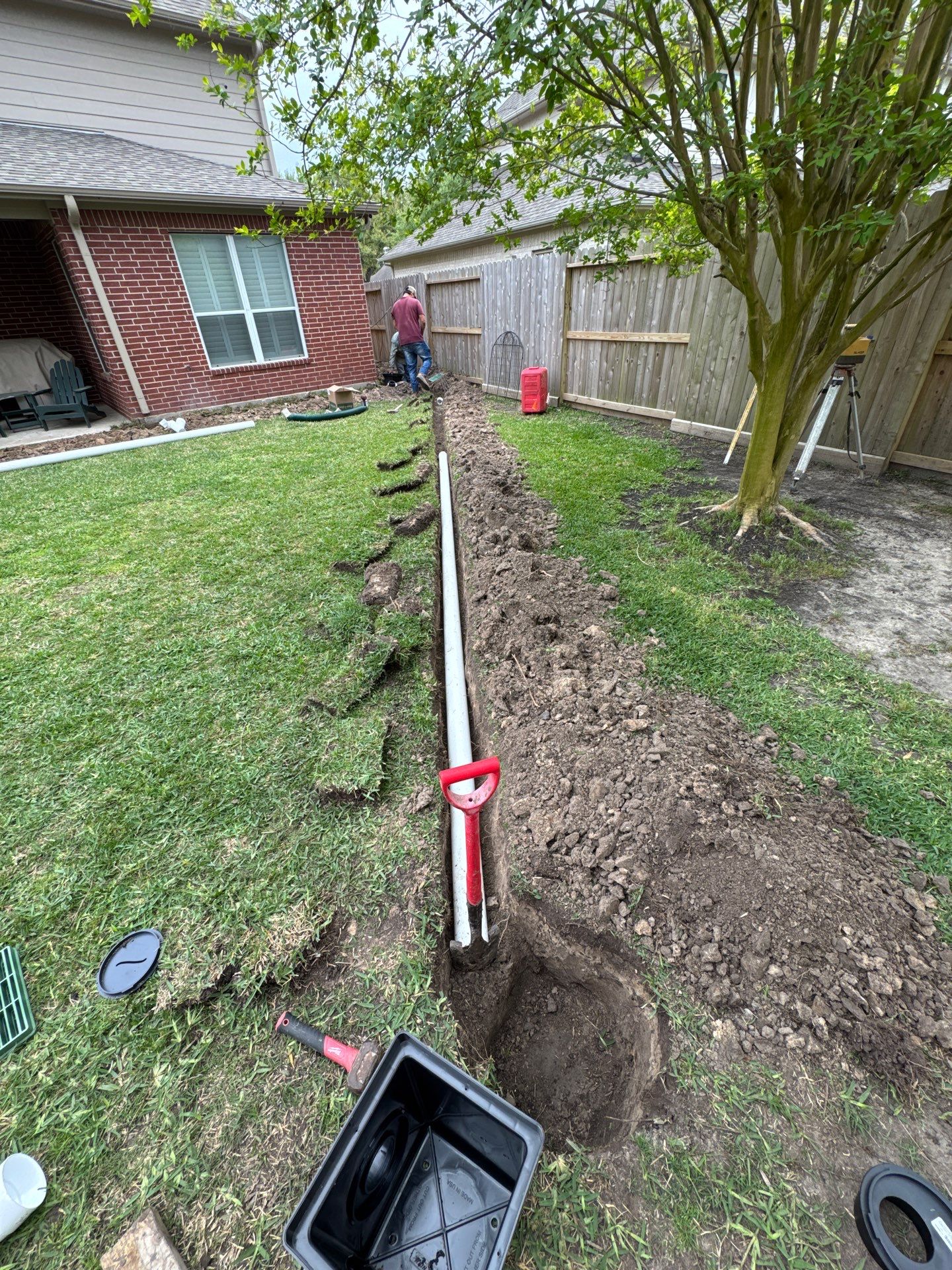 🌟 Steven’s Garage & Backyard Drainage Makeover by Texas Urban Elements