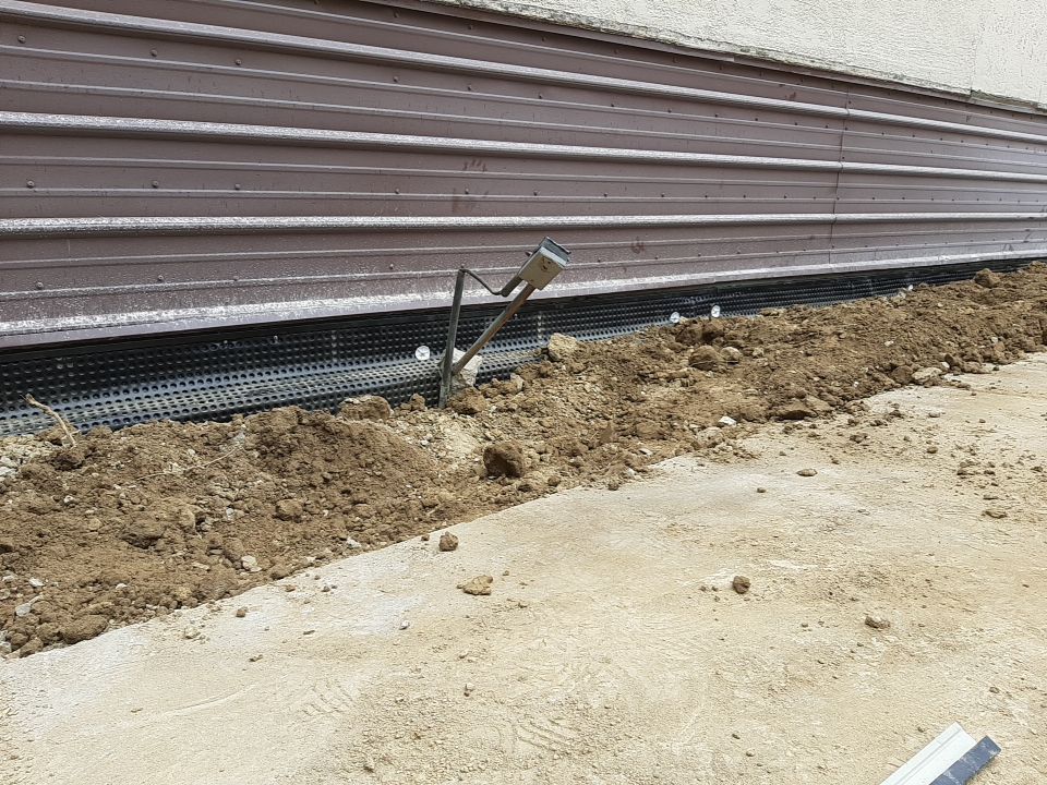Exterior Deep Waterproofing System with Wall Push Back and Steel Beams Reinforcement by Toledo Basement Repair