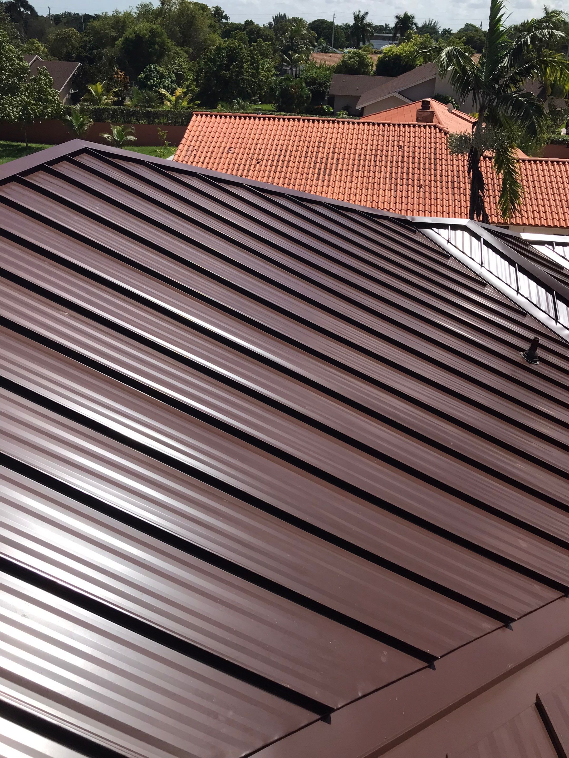 Metal Roof - Galvalume - Mansard Brown by Istueta Roofing