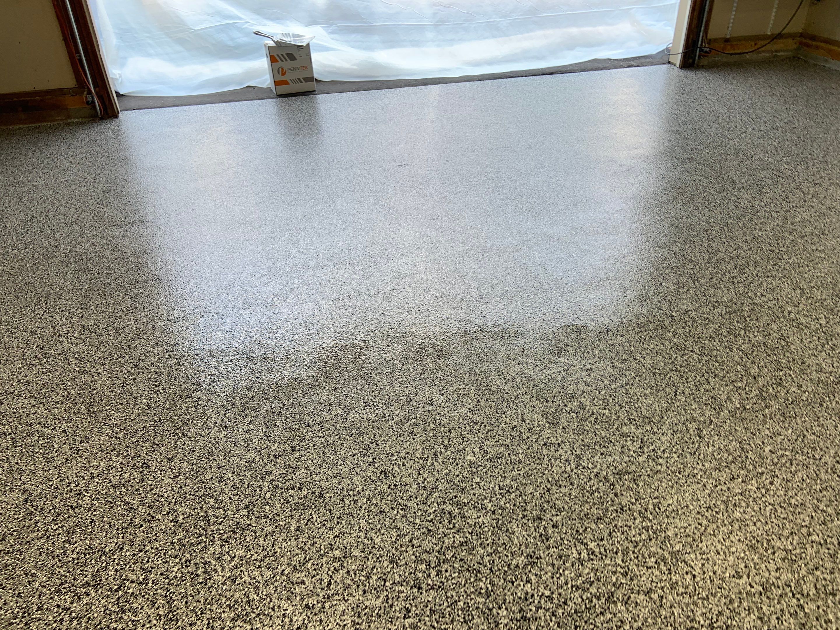 Garage Transformation using Domino for Garage and Pecan for Pool Deck by Croc Coatings, LLC