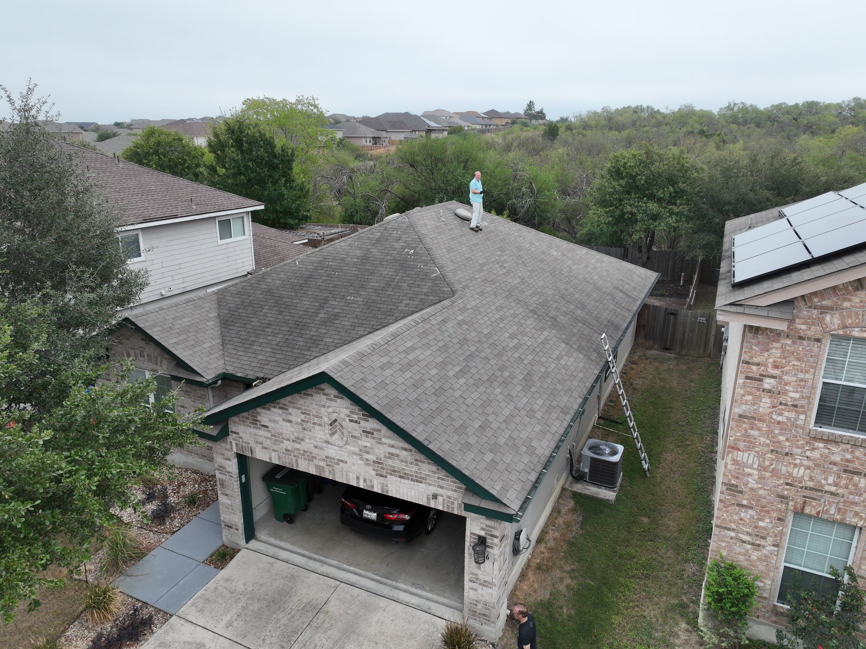Hail Damage Roof Inspection using Roof and Drone Inspection by Premier Roofing and Contracting