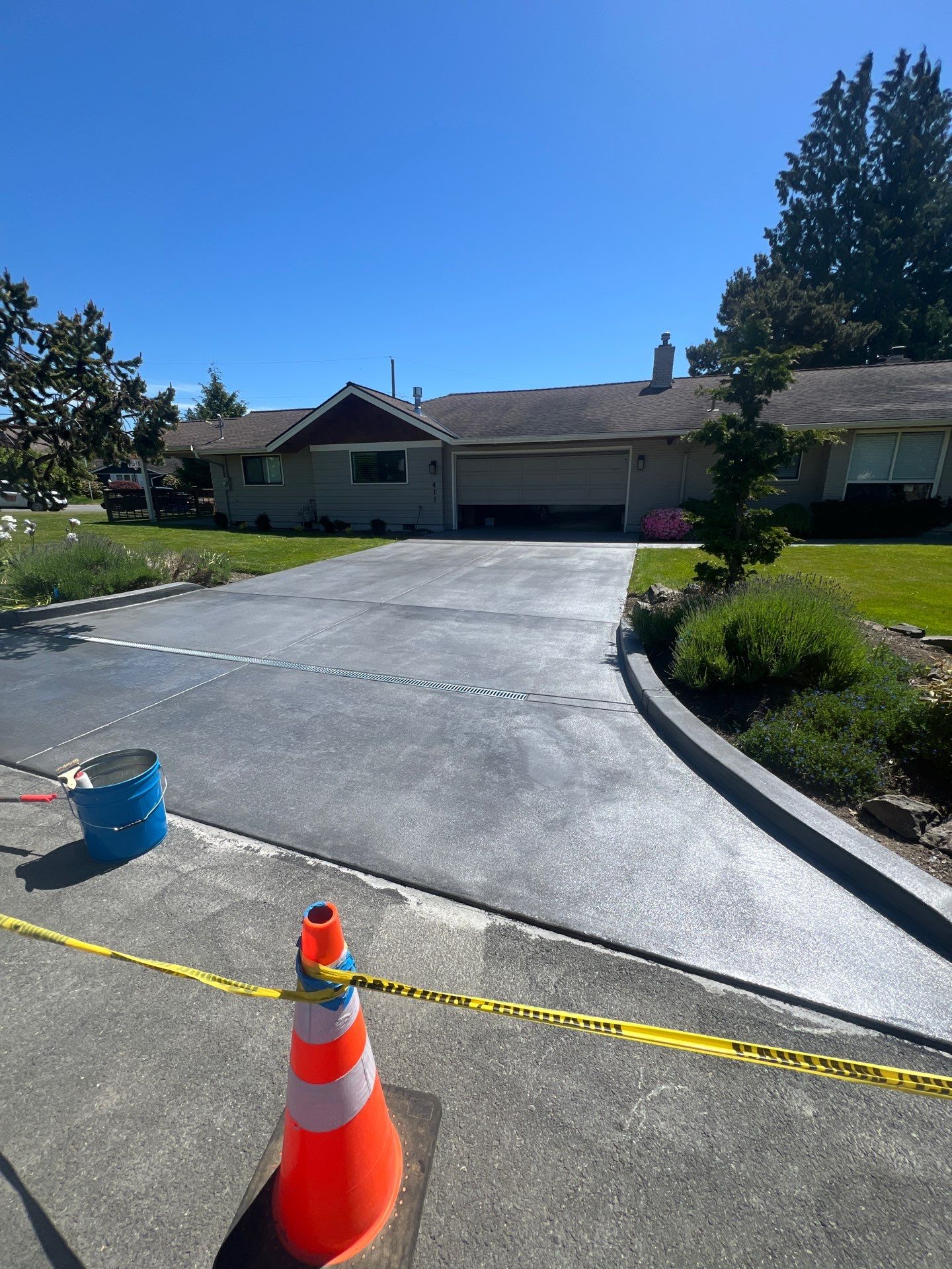 Colored Concrete Driveway Repair with Sealer| Everett    by Jireh Asphalt & Concrete Inc 