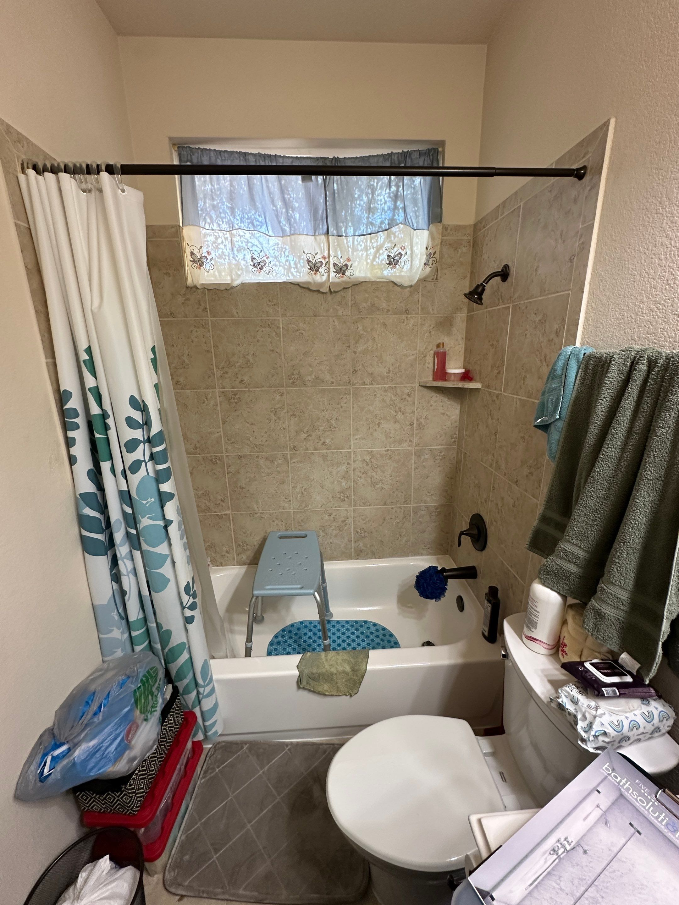 Tub to walk-in shower in Buda by Lane Lauritsen - The Hill Country, Texas