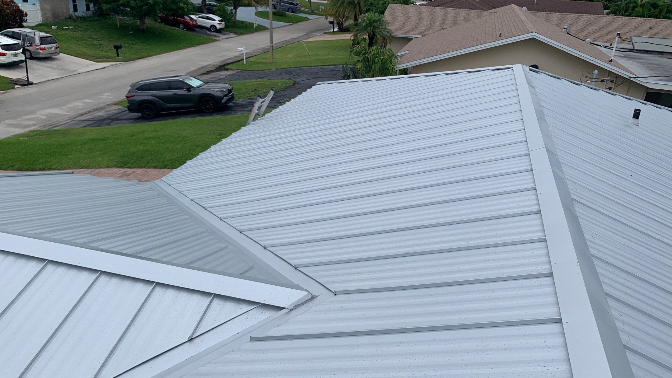 Residential Roofing Installation using 1" Nail strip metal roof by BLUES BROTHERS ROOFING