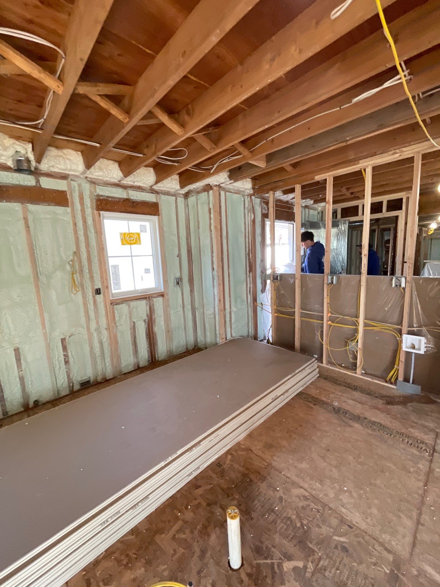 Basement Exterior Walls using Closed Cell Spray Foam by NYS Foam & Energy