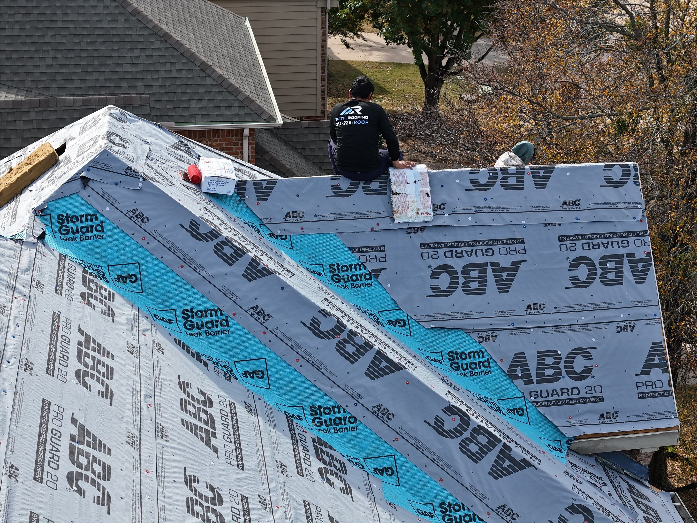 Residential Roof Replacement using GAF HDZ - Weathered Wood by Elite Roofing LLC