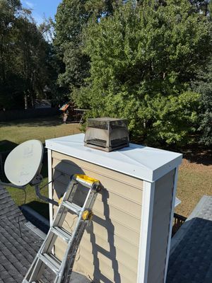 Roof Replacement - Timberline HDZ Pewter Gray - Chimney Cap