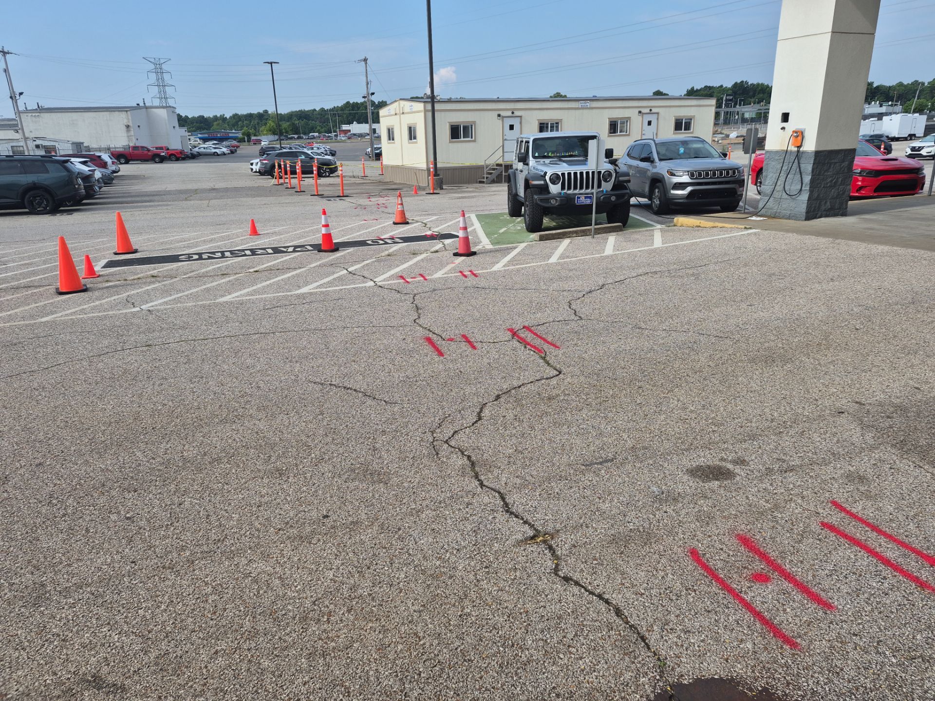 Underground Utility Locating and Mapping at Memphis Car Dealership by Alsip Locating Service, LLC