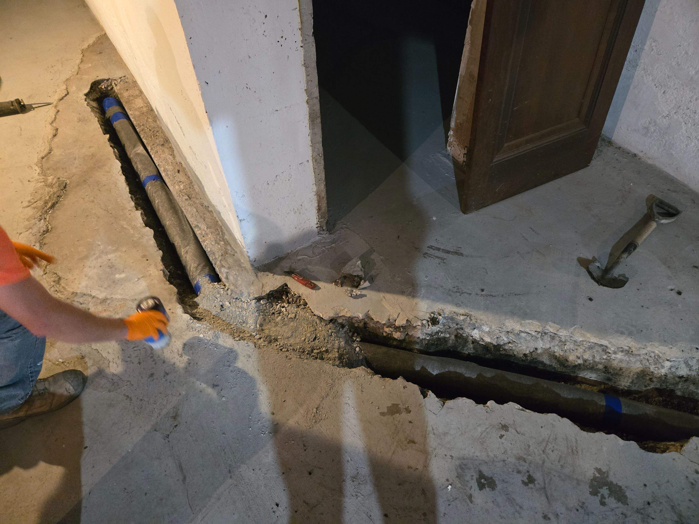 Drain Tile In-Floor Installation by Allied Water Services