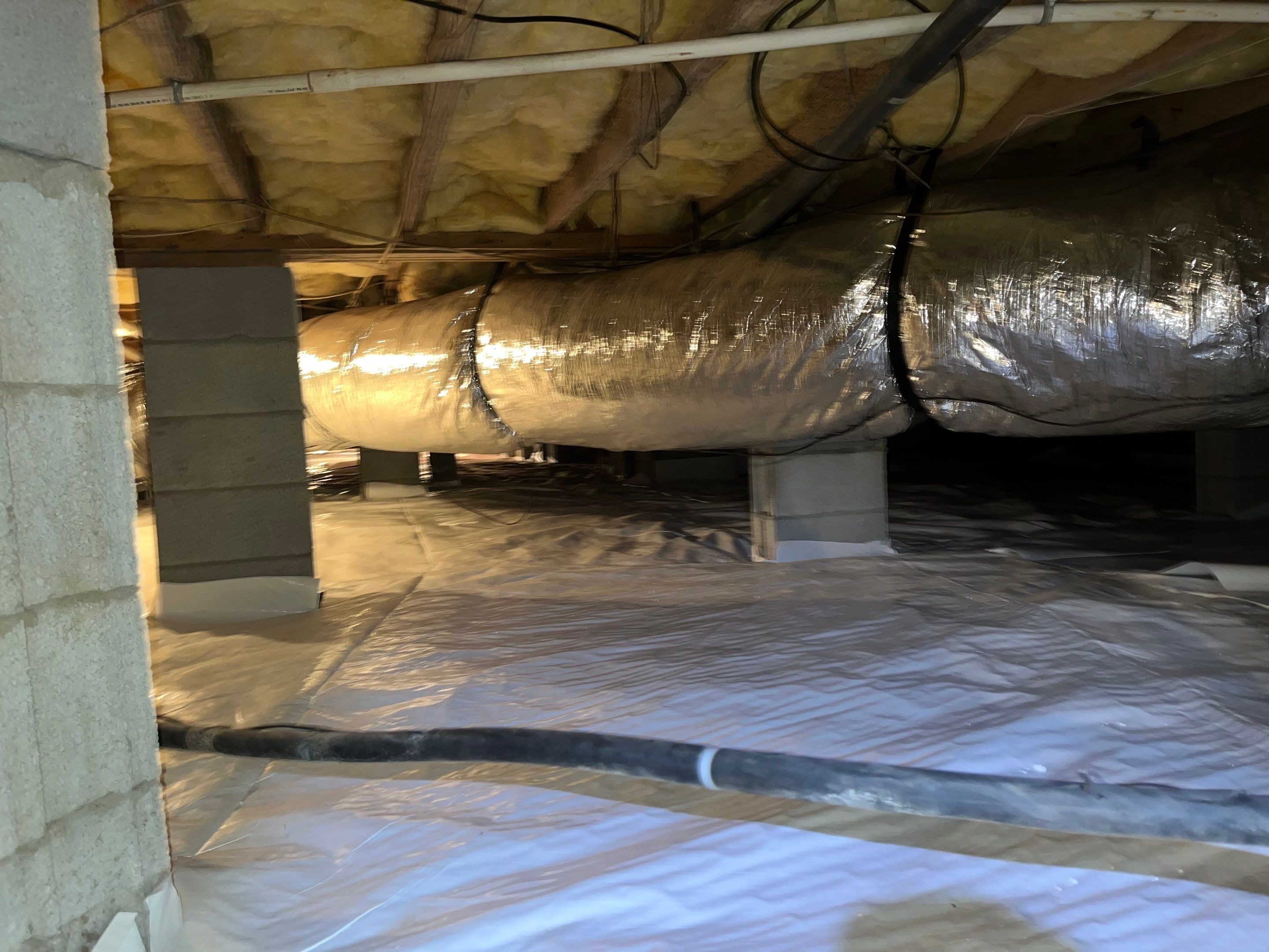 Dehumidifier and Moisture Barrier install with Structural repairs. by Impact Crawlspace