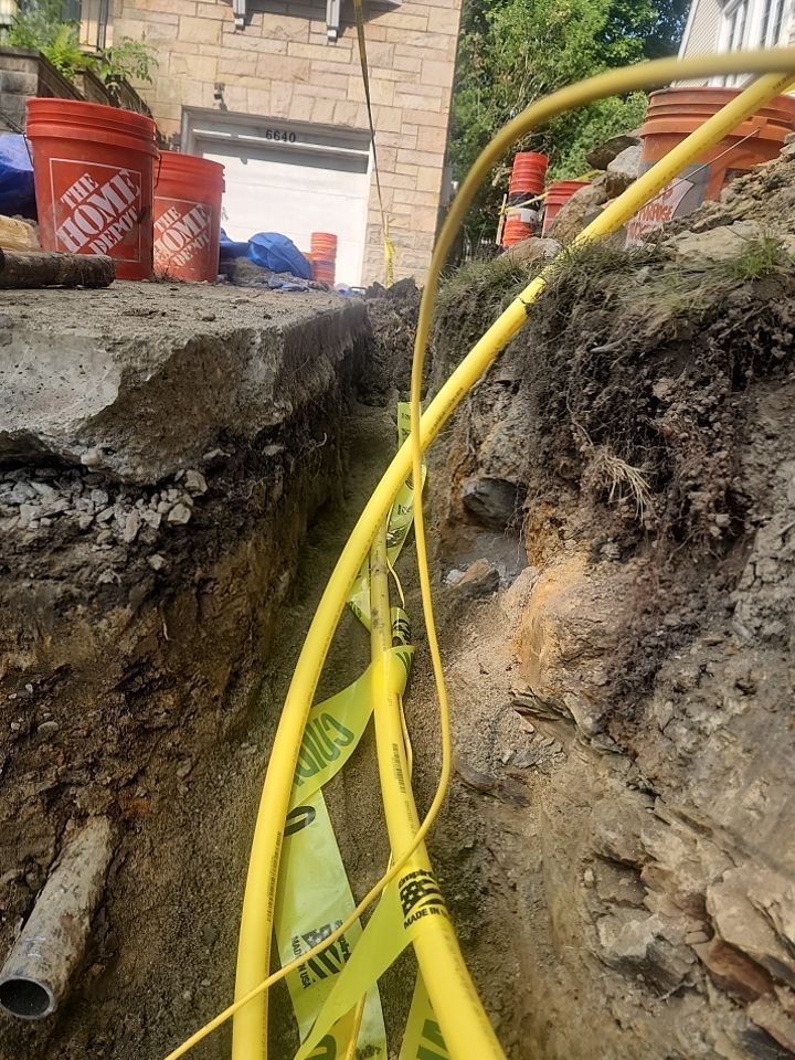Replace failed gas line from gas connection at street to new meter by Sureway Comfort John Wilcox Plumbing Heating Cooling