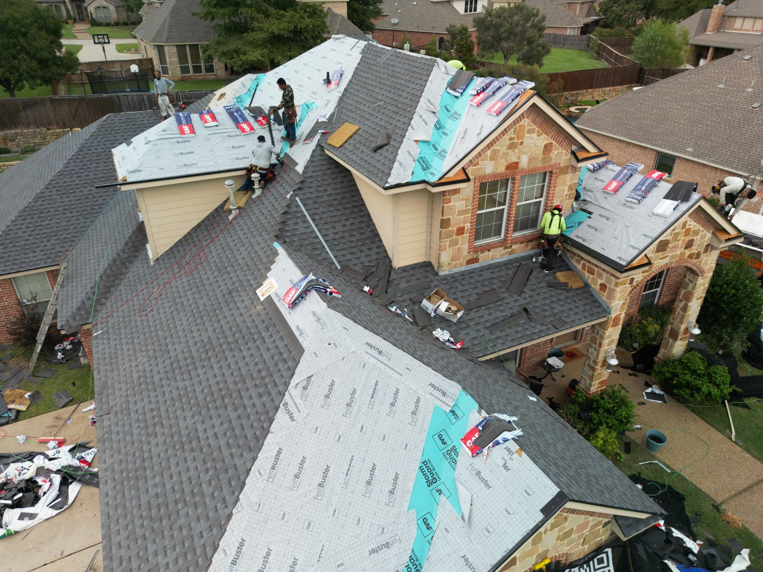Full Roof Replacement in Mansfield Texas - GAF MasterElite Golden Pledge 25 year Warranty by First United Roofing & Construction