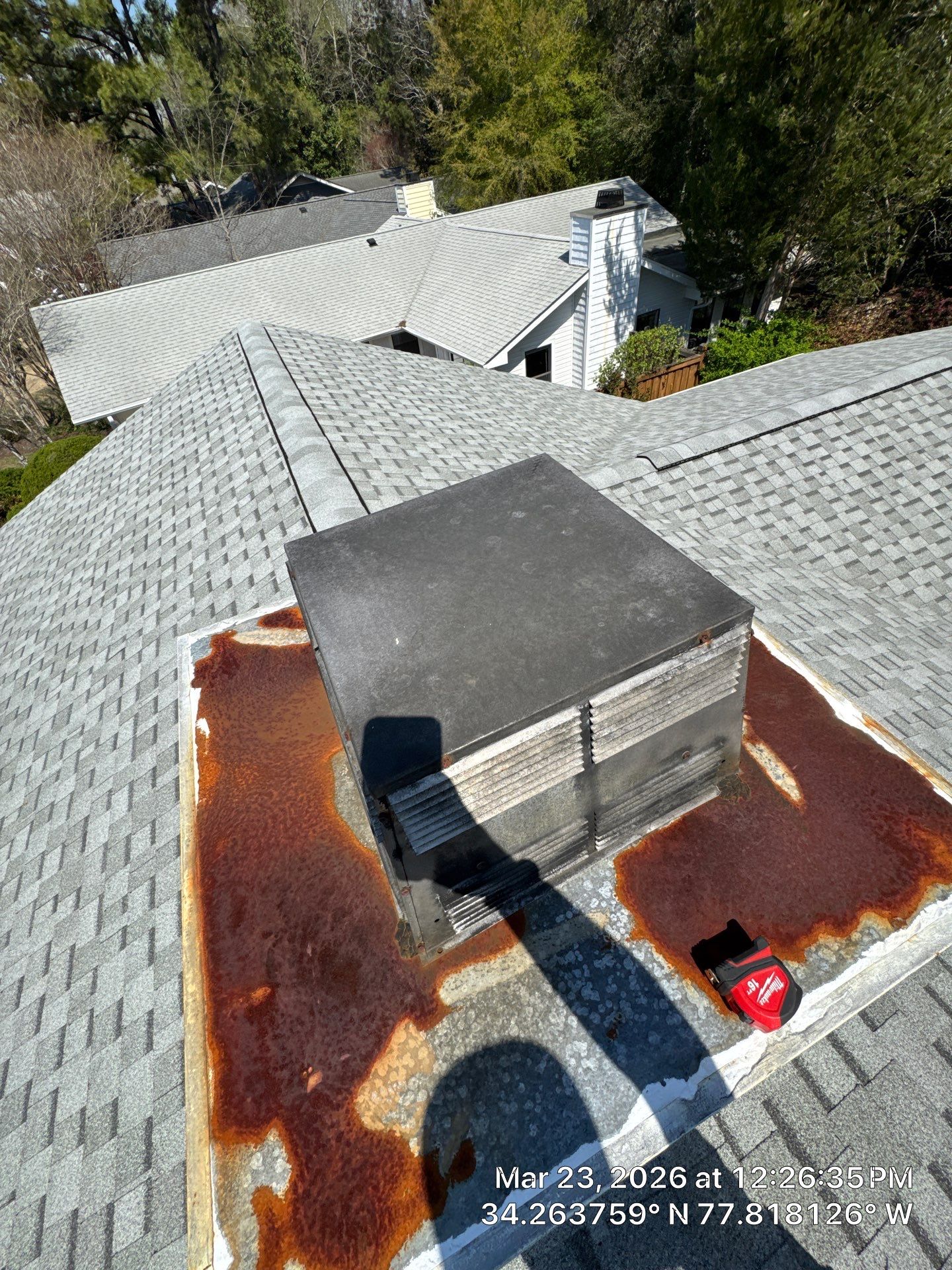 A 5-year-old roof that needed full replacement by North Carolina Roofs