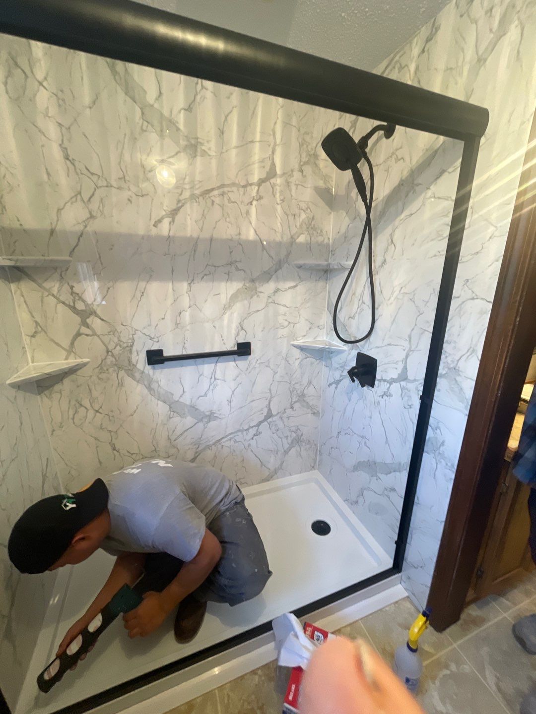 Tub to Walk-In Shower Installation in Lisbon, CT by Yankee Home Improvement