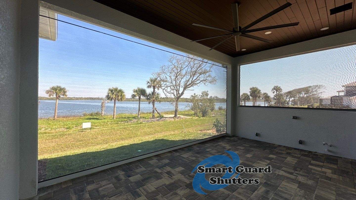 UltraShield Hurricane Screen in White/Black by Smart Guard Shutters