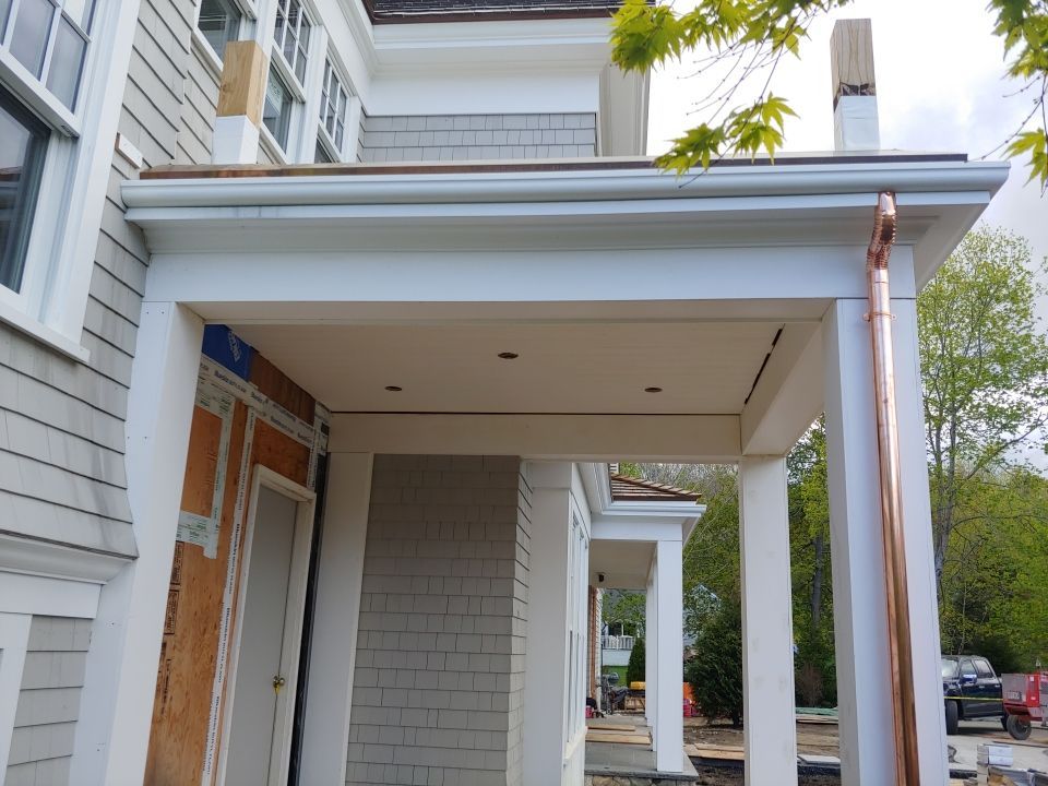 Gutter Installation using 4x5 FiberGlass Gutter in Duxbury by Gutter Pro Enterprises