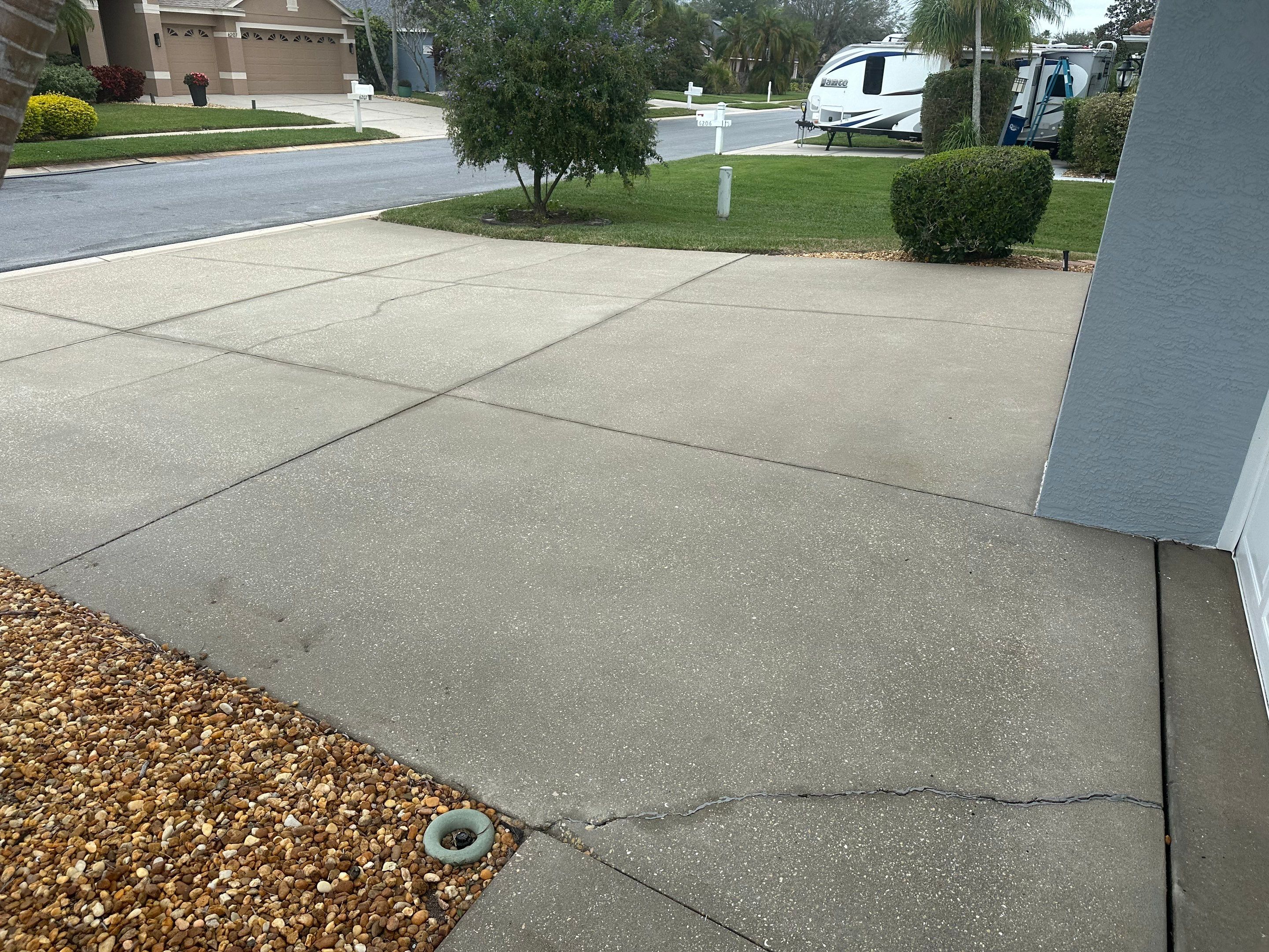 Concrete Driveway, Entryway & Street Curbing Cleaning in Fairways at Imperial Lakes, Palmetto, FL | Sunshine AquaWash by Sunshine AquaWash