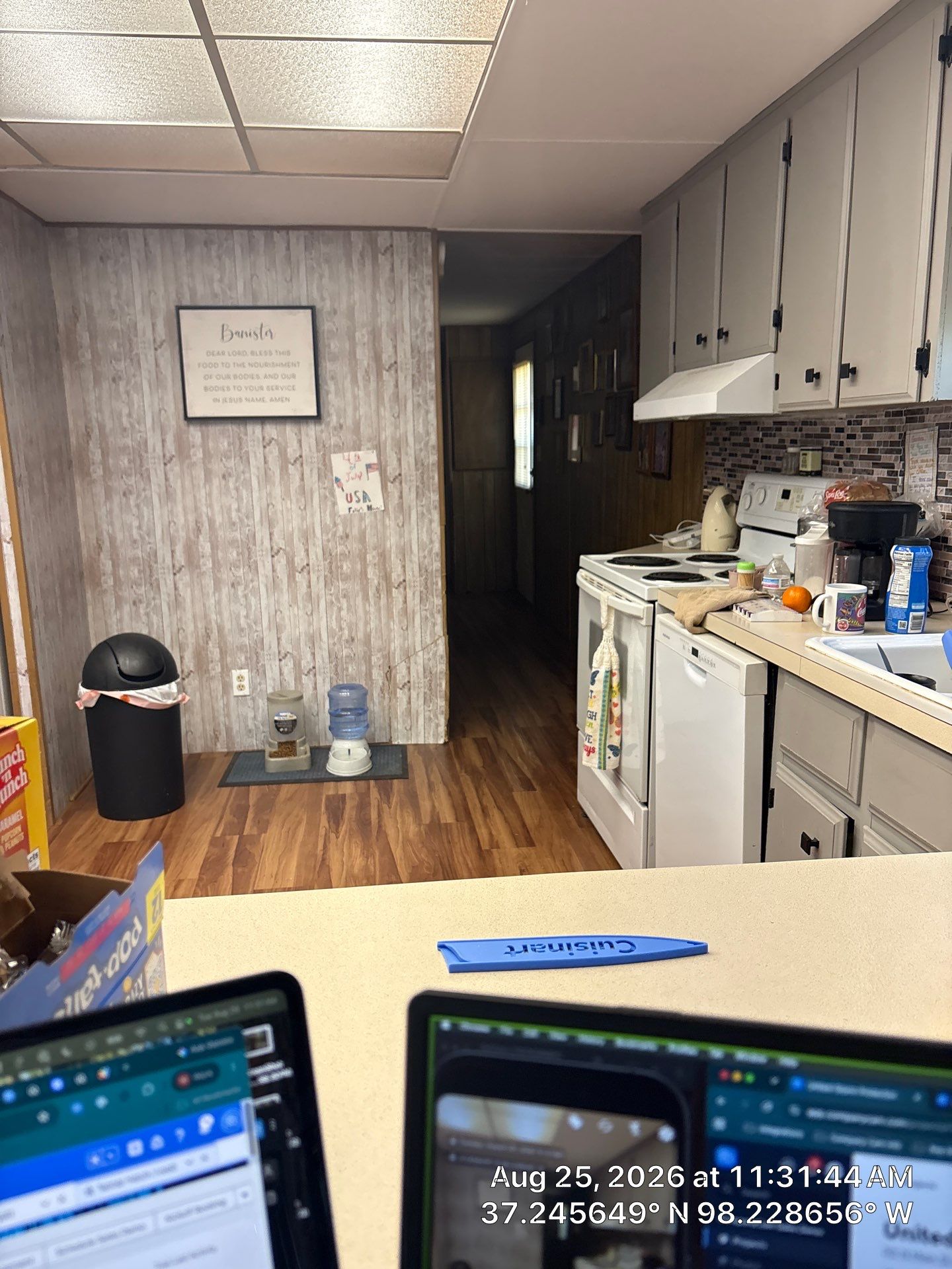Kitchen Remodel Featuring Grey Cabinets and Mosaic Backsplash in Attica by CompanyCam Sales Demo