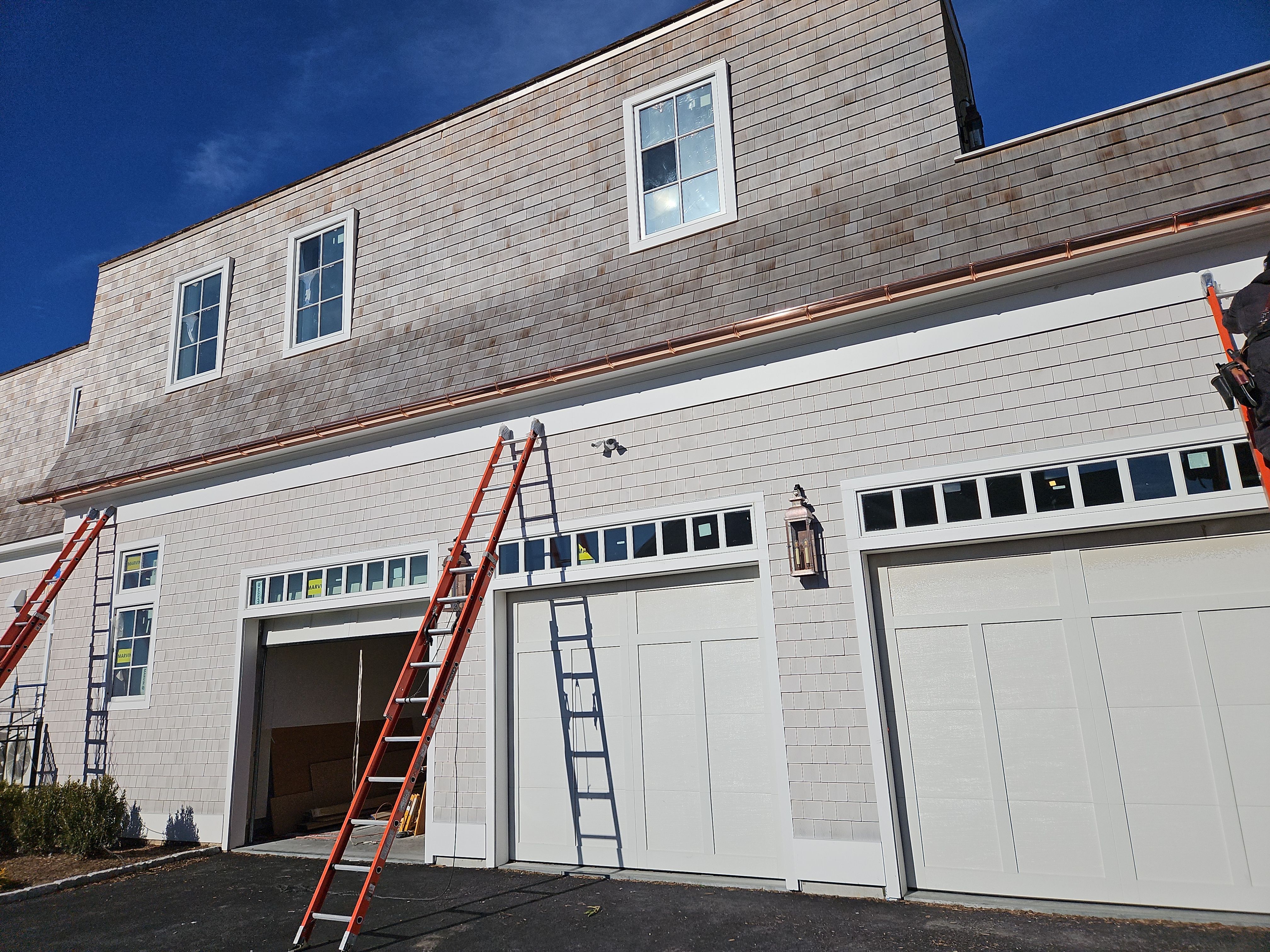 Gutter Installation using 6" Half Round Copper Gutter in Warwick, RI. by Gutter Pro Enterprises
