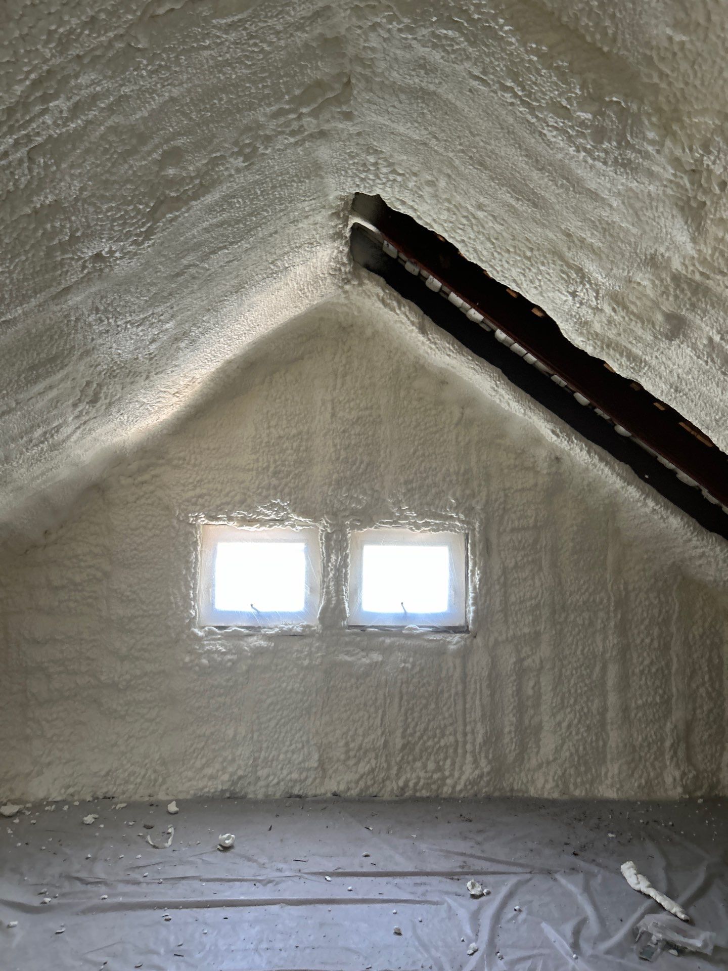 Attic Insulation using open cell spray foam by NYS Foam & Energy