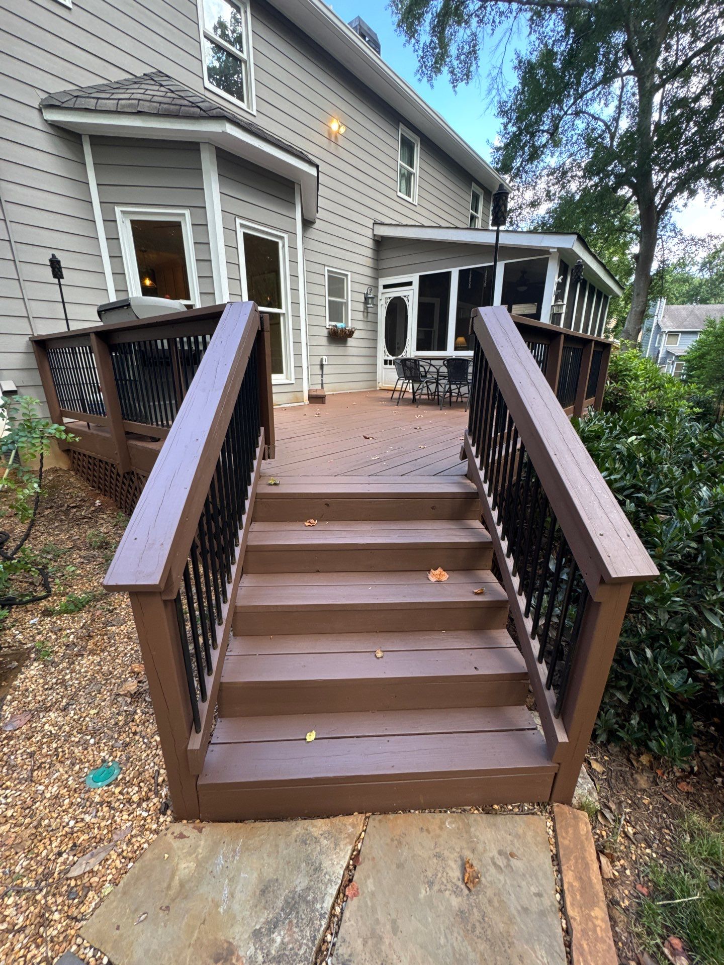 Deck Refinishing and Exterior Painting Project in Roswell, Georgia by Swift Home Renovations