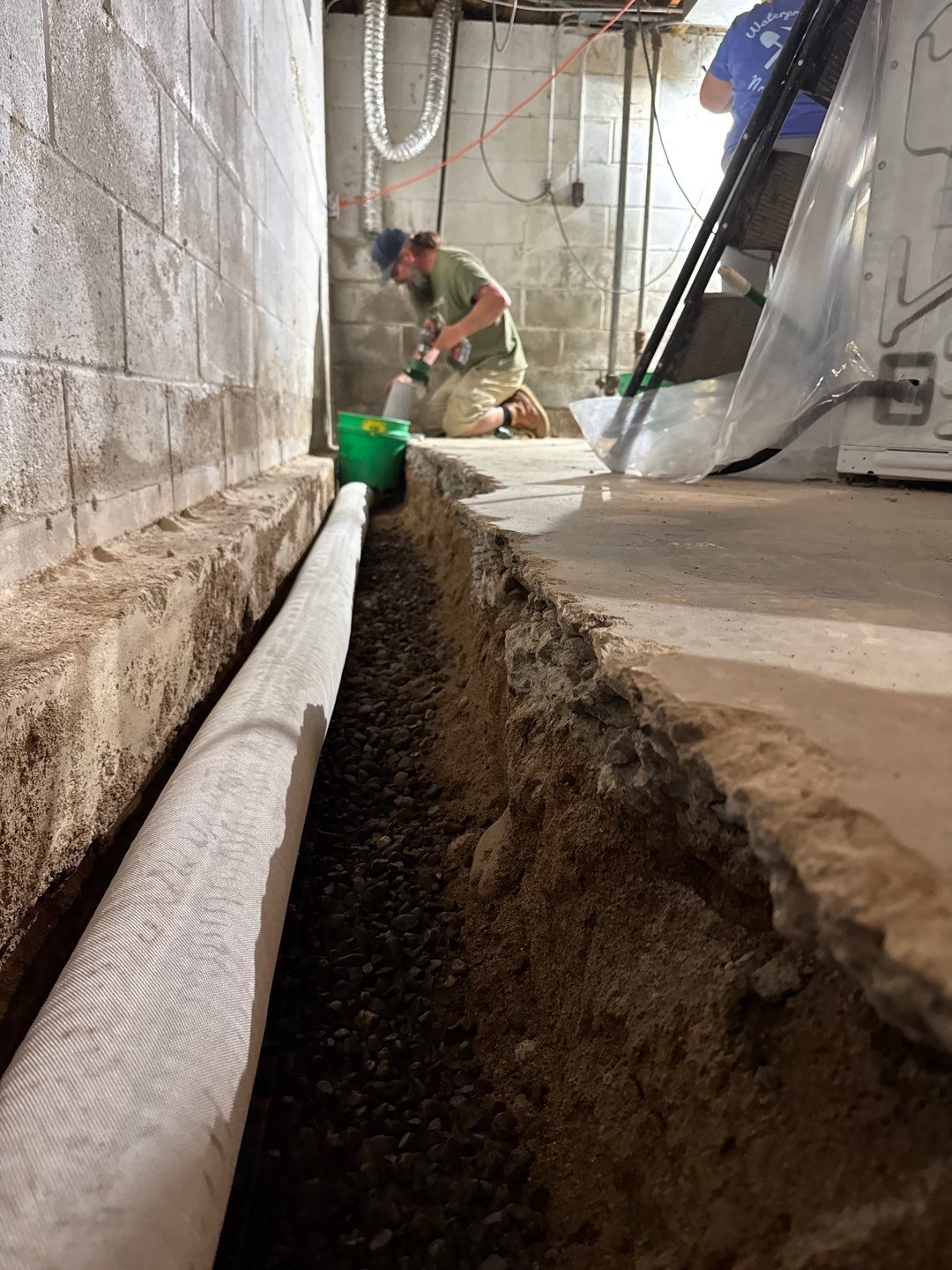 Interior Drain Tile Installation near Columbia Heights, MN by Waterproofing Northeast