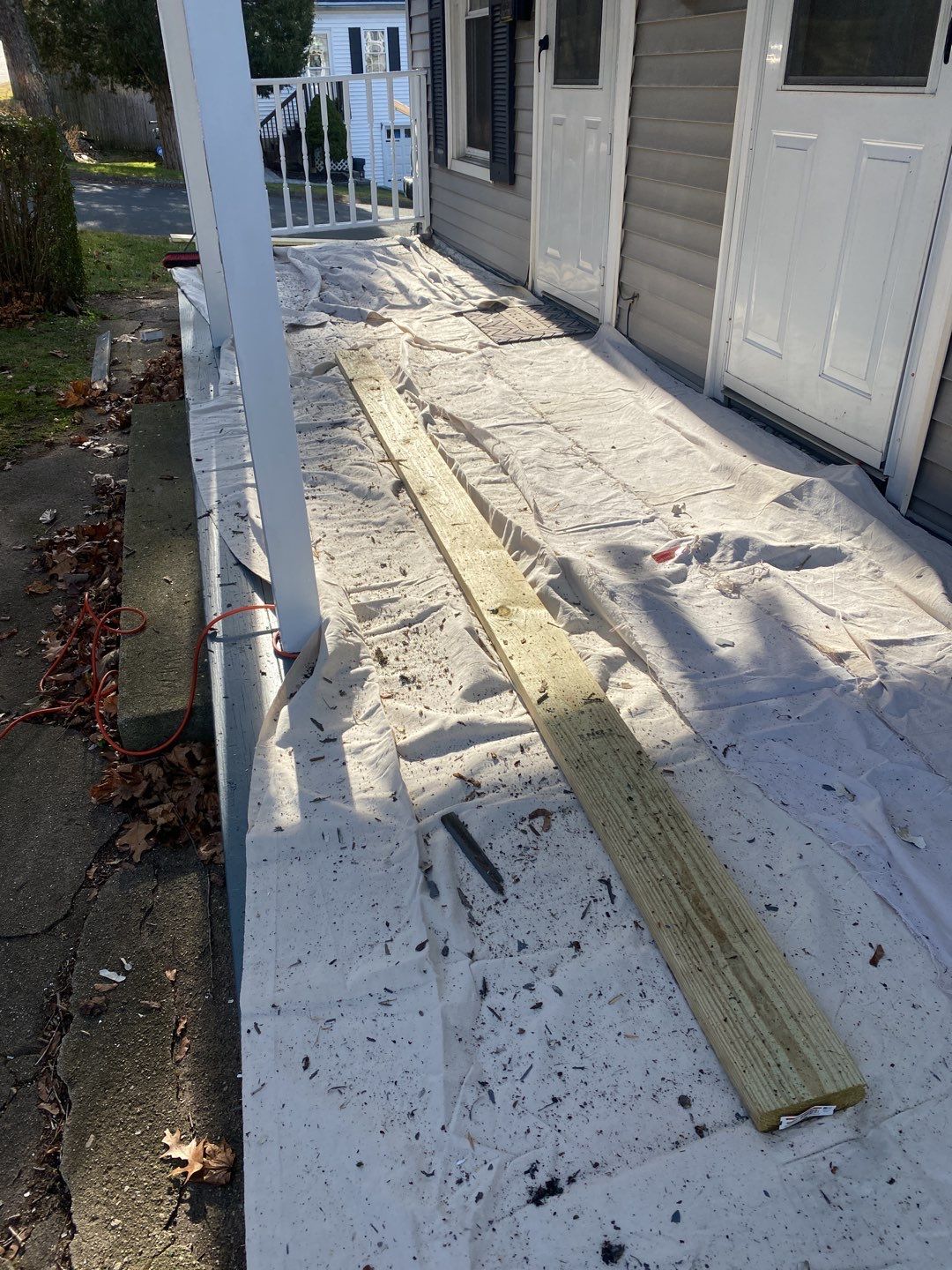 Deck Installation using Pressure treated railing by A Plus Exterior