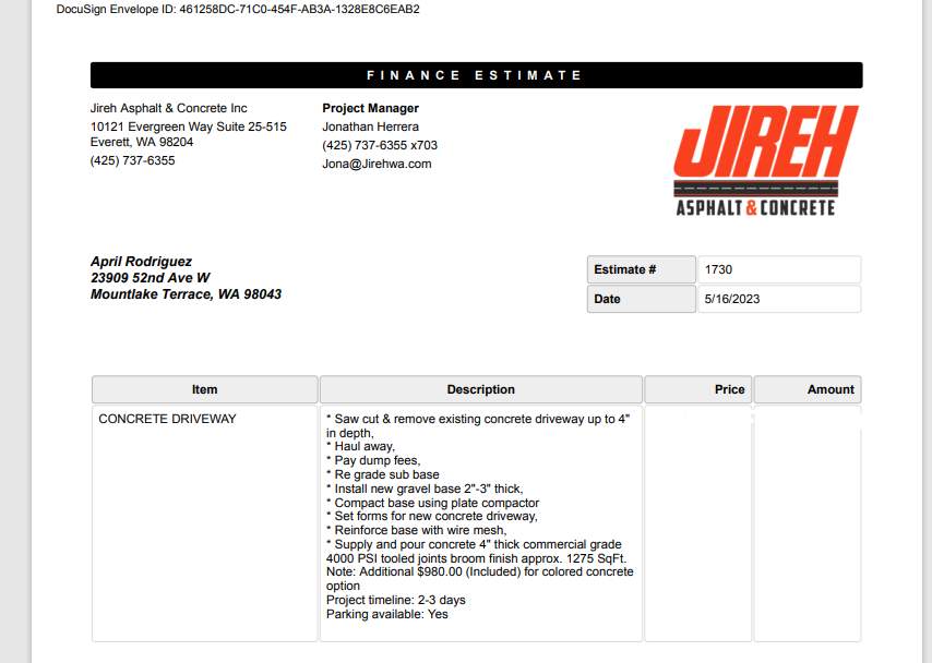  April | Driveway Repair, Concrete Project  by Jireh Asphalt & Concrete Inc 