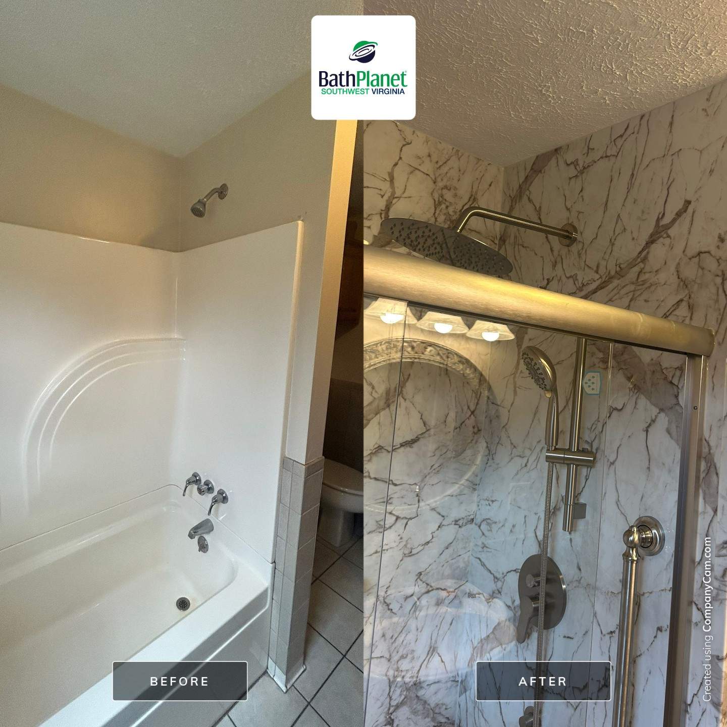 Tub to Shower in Tuscany by BathPlanet SW Virginia