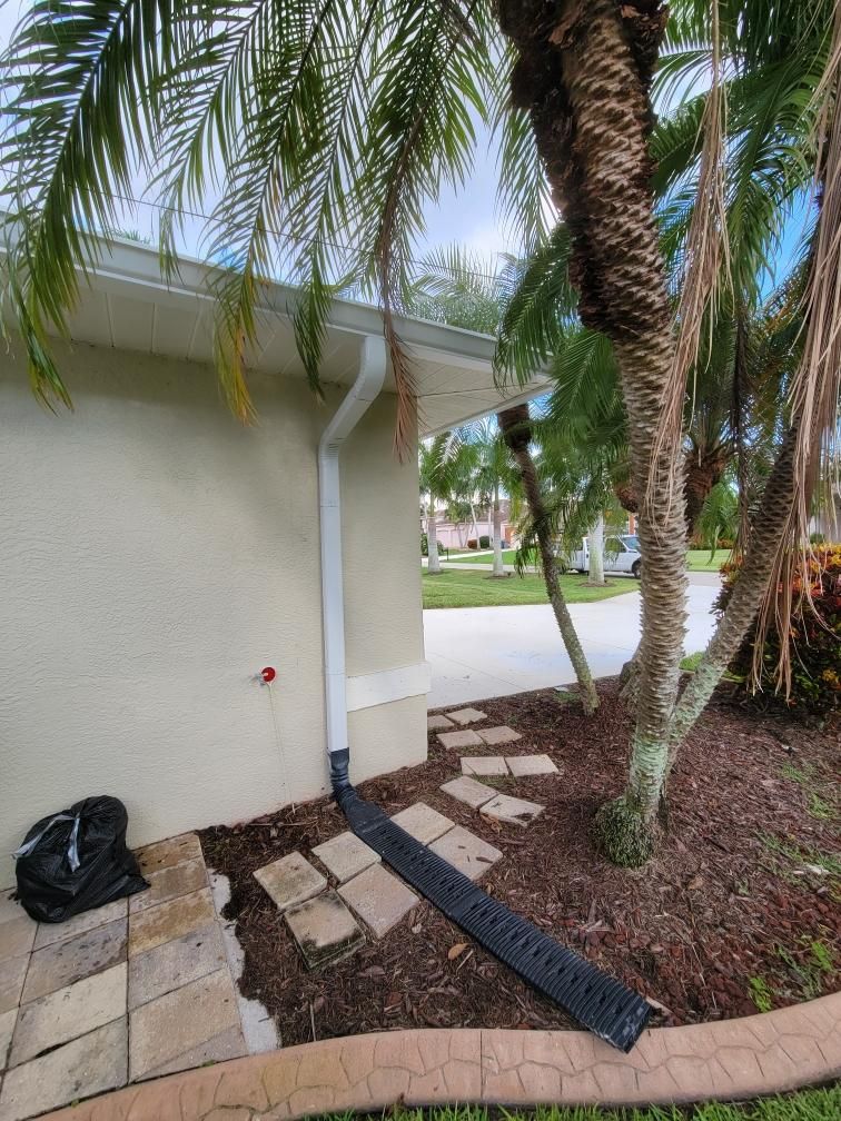 Downspout Installation using 3X4 Elbow Downspout in Cape Coral by Gutter Professors