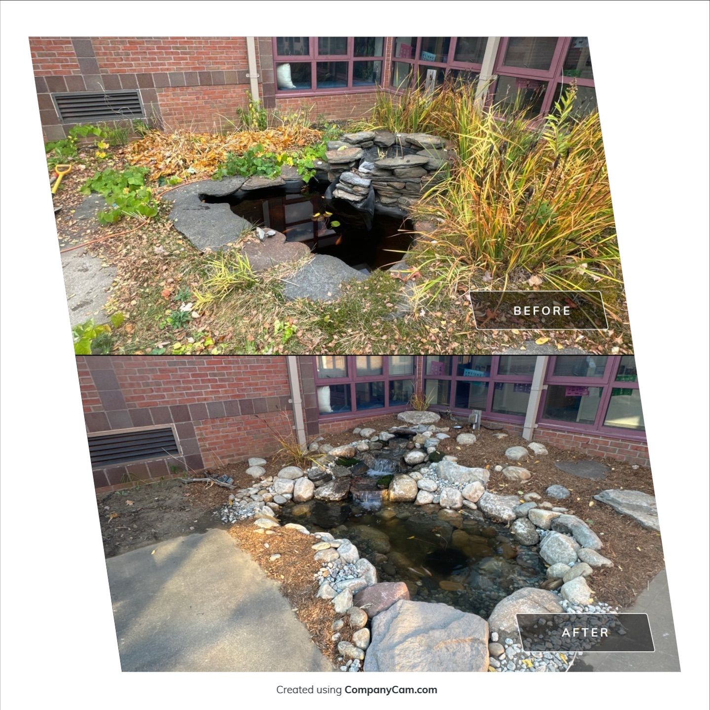 Deerfield Elementary School Koi Pond Build by Wicked Water Gardens