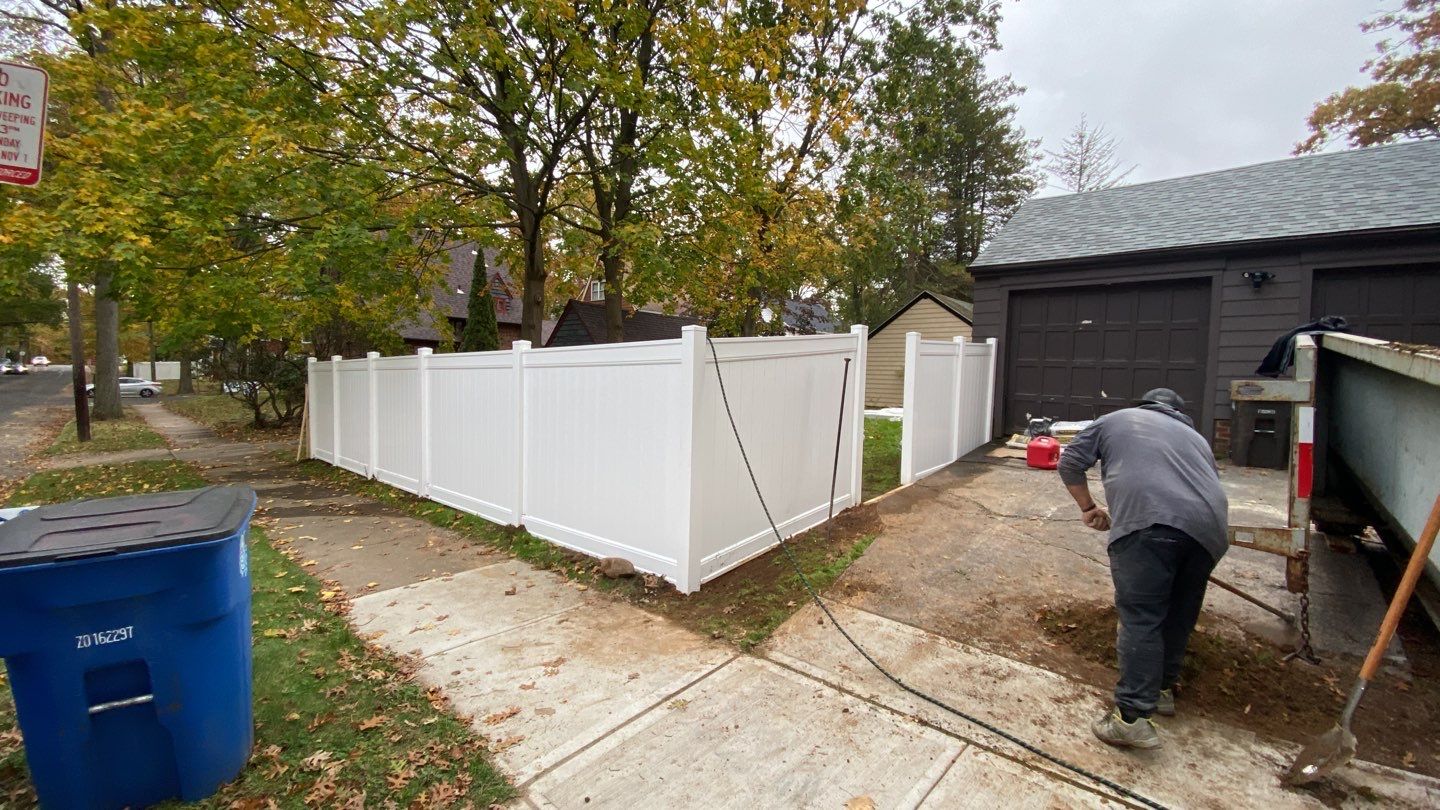 Fence Installation using Vinyl Fence  by A Plus Exterior