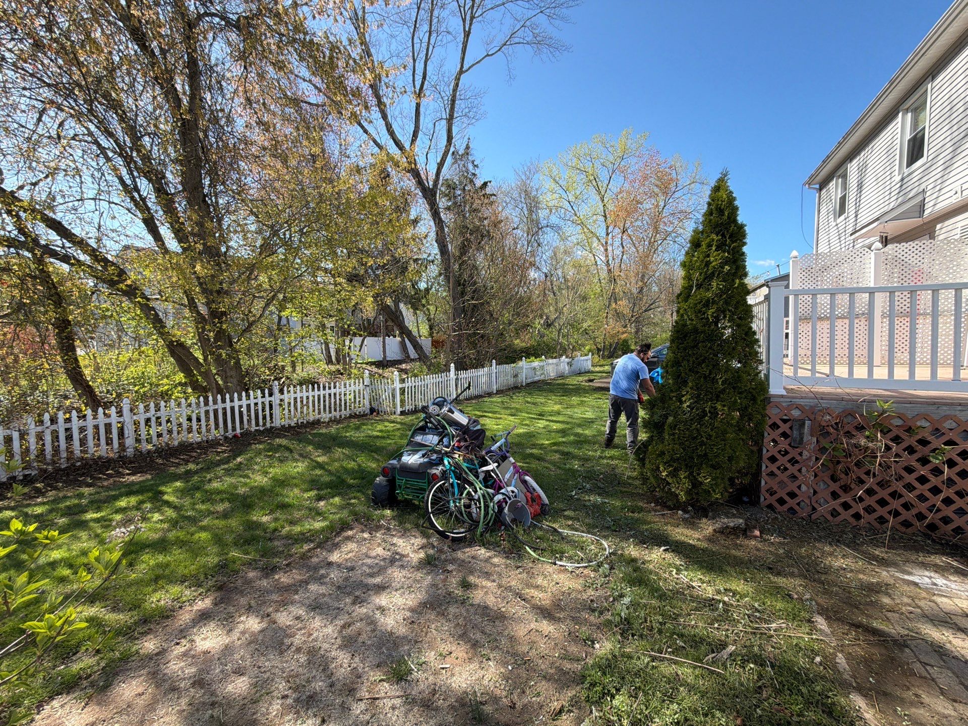 Residential Landscape Refresh and Stone Paver Bed Edging in Woodbridge by Diamond Image LLC