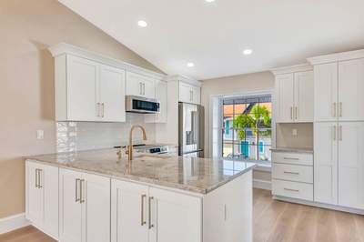 Treasure Island Interior Remodel Featuring Vaulted Ceilings and Custom Cabinetry