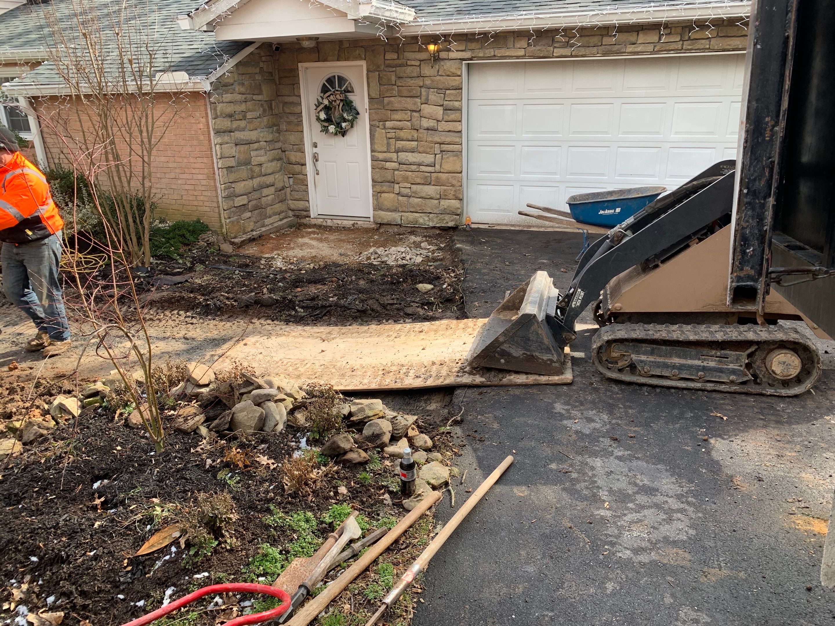 Front Walkway Remodel using Techo-Bloc Pavers by The Smet Companies, LLC