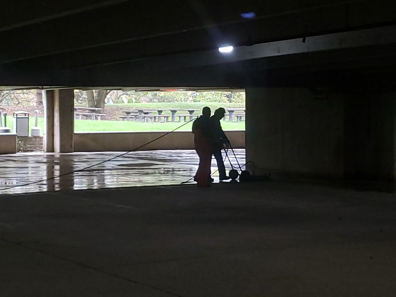 Downers Grove, Parking garage by Northern Power Washing LLC.
