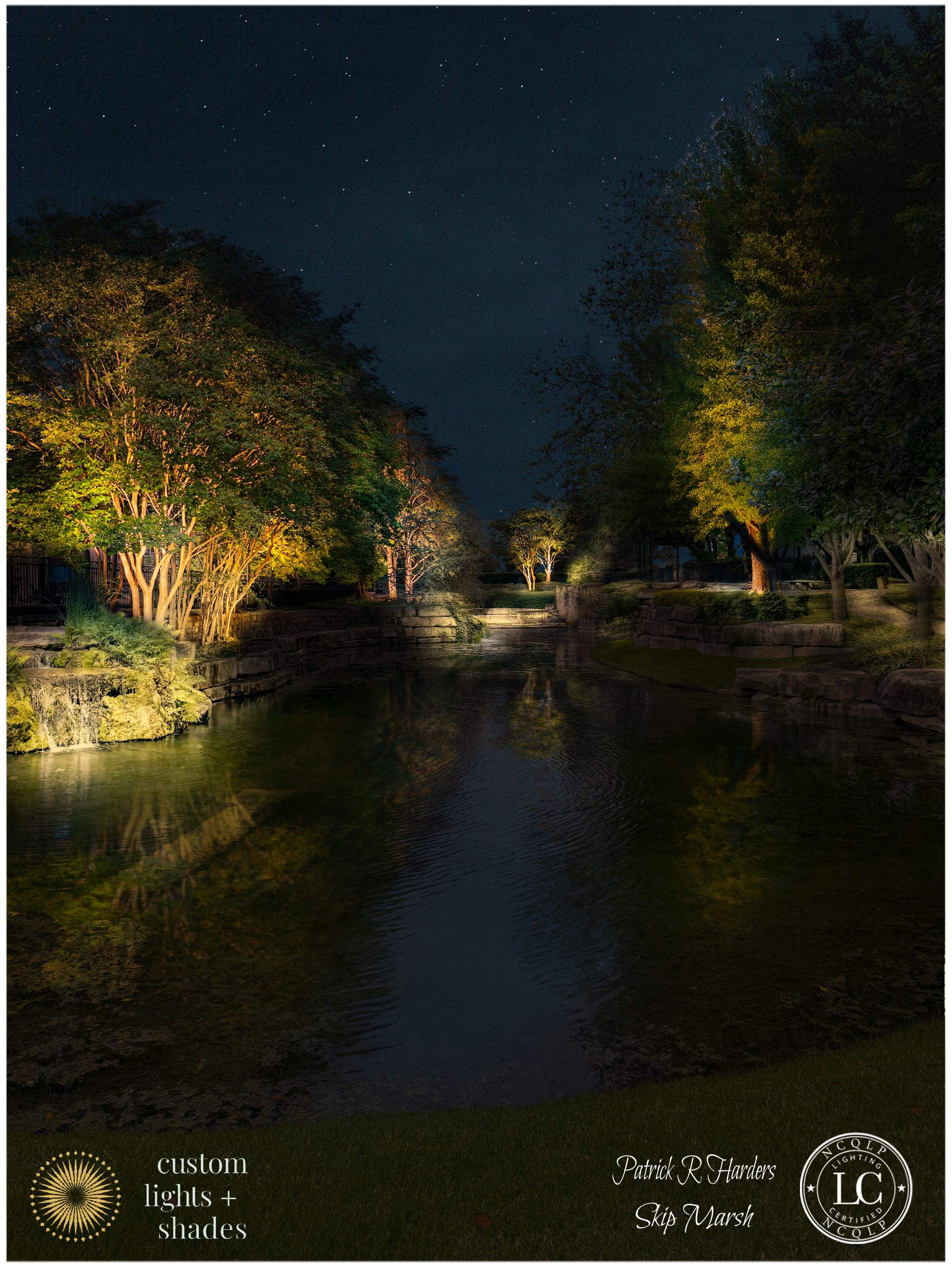 Glen Abbey HOA Park in Dallas by Outdoor Lights + Shades