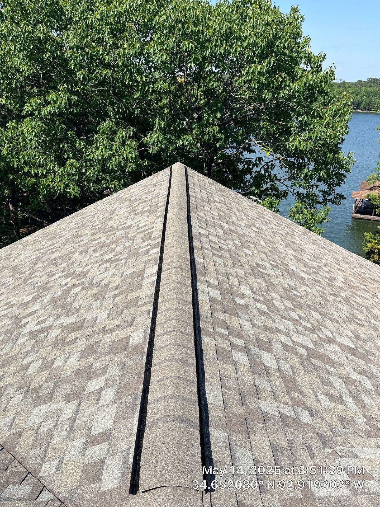 Architectural Shingle Roof Replacement and Skylight Installation in Hot Springs Village by Temple Roofing and Exteriors